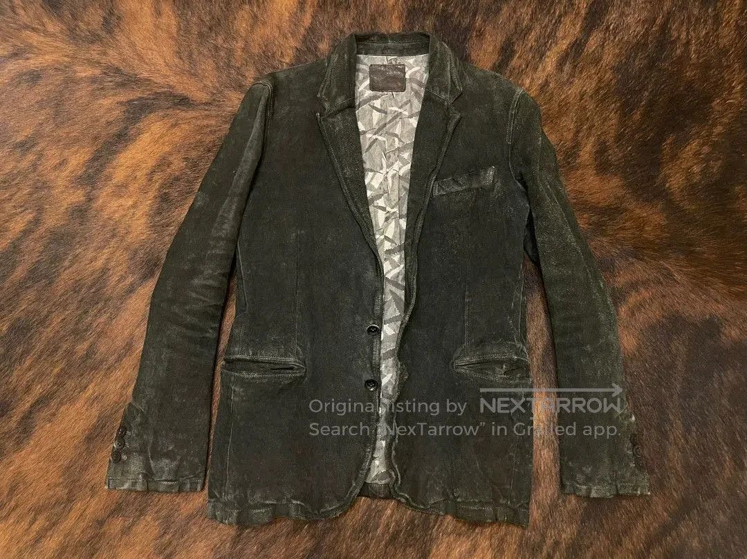 Japanese Brand Backlash Suede Cowhide Leather Blazer. Size US L / EU 52-54 / 3 - 1 Thumbnail