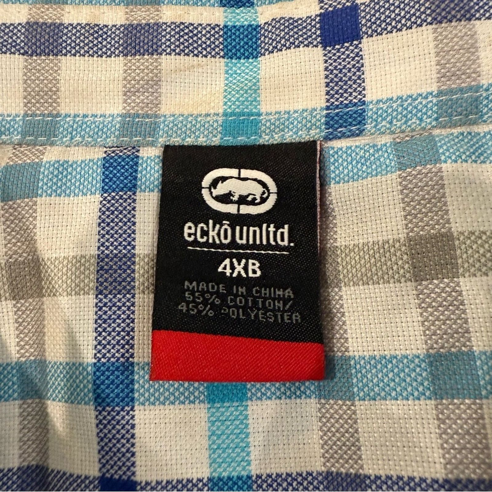 Ecko Unltd. Ecko Unltd. NWT Plaid ShortSleeve ButtonUp Mens Big&Tall 4XB Size US XXL / EU 58 / 5 - 4 Thumbnail