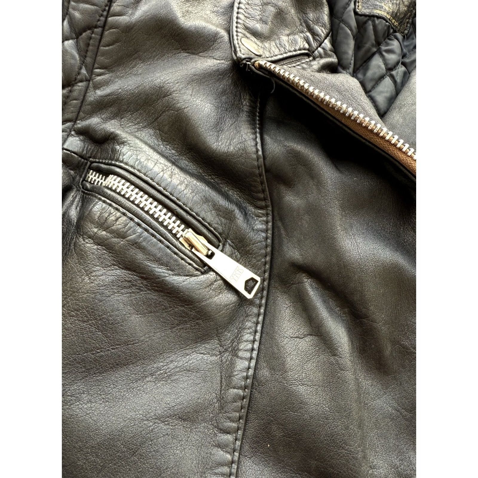 Vintage VINTAGE The Rolling Stones Leather Motorcycle Jacket Steel Wheels Tour 90s Womens Motorcycle Jacket Size 42 Black 90s Womens Size M / US 6-8 / IT 42-44 - 6 Thumbnail