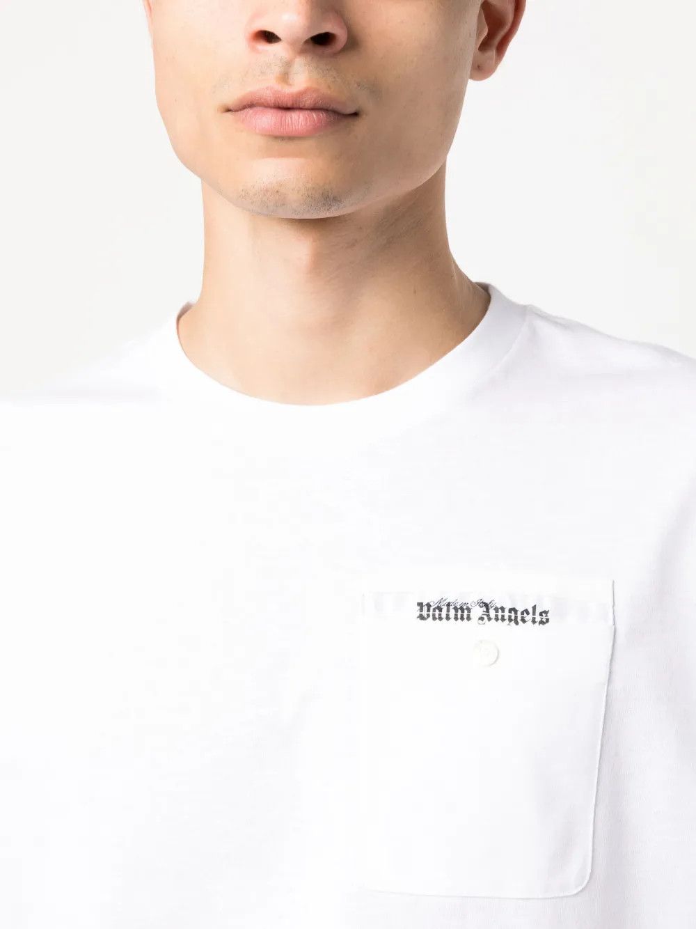 Palm Angels o1y0325 Logo Crewneck T-Shirt in White Size US S / EU 44-46 / 1 - 2 Thumbnail