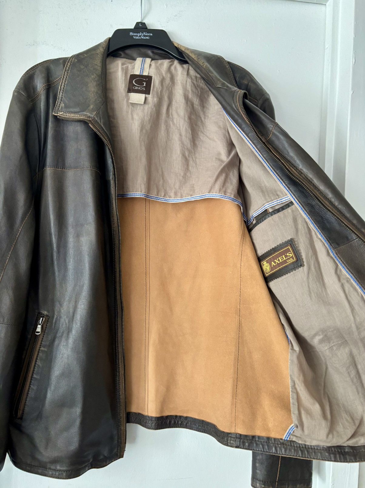 Gimo's Mens Italian Leather Jacket: Gimo’s “Marverick”EU 56 (Large) Size US XL / EU 56 / 4 - 5 Thumbnail