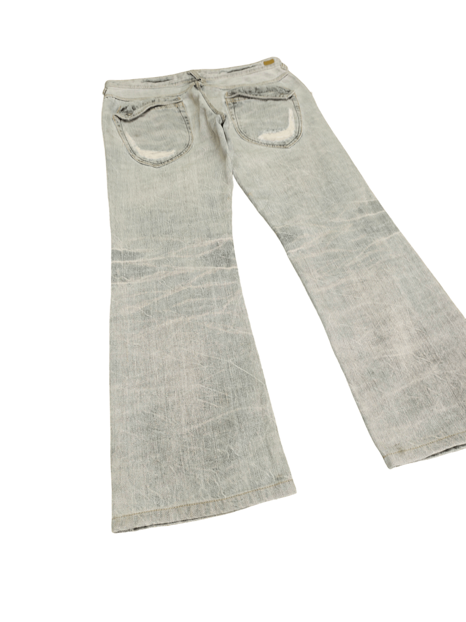 If Six Was Nine Flare Jeans Nicole Club Distress Faded Boot Cut Y2k Mudmax Size US 33 - 13 Thumbnail