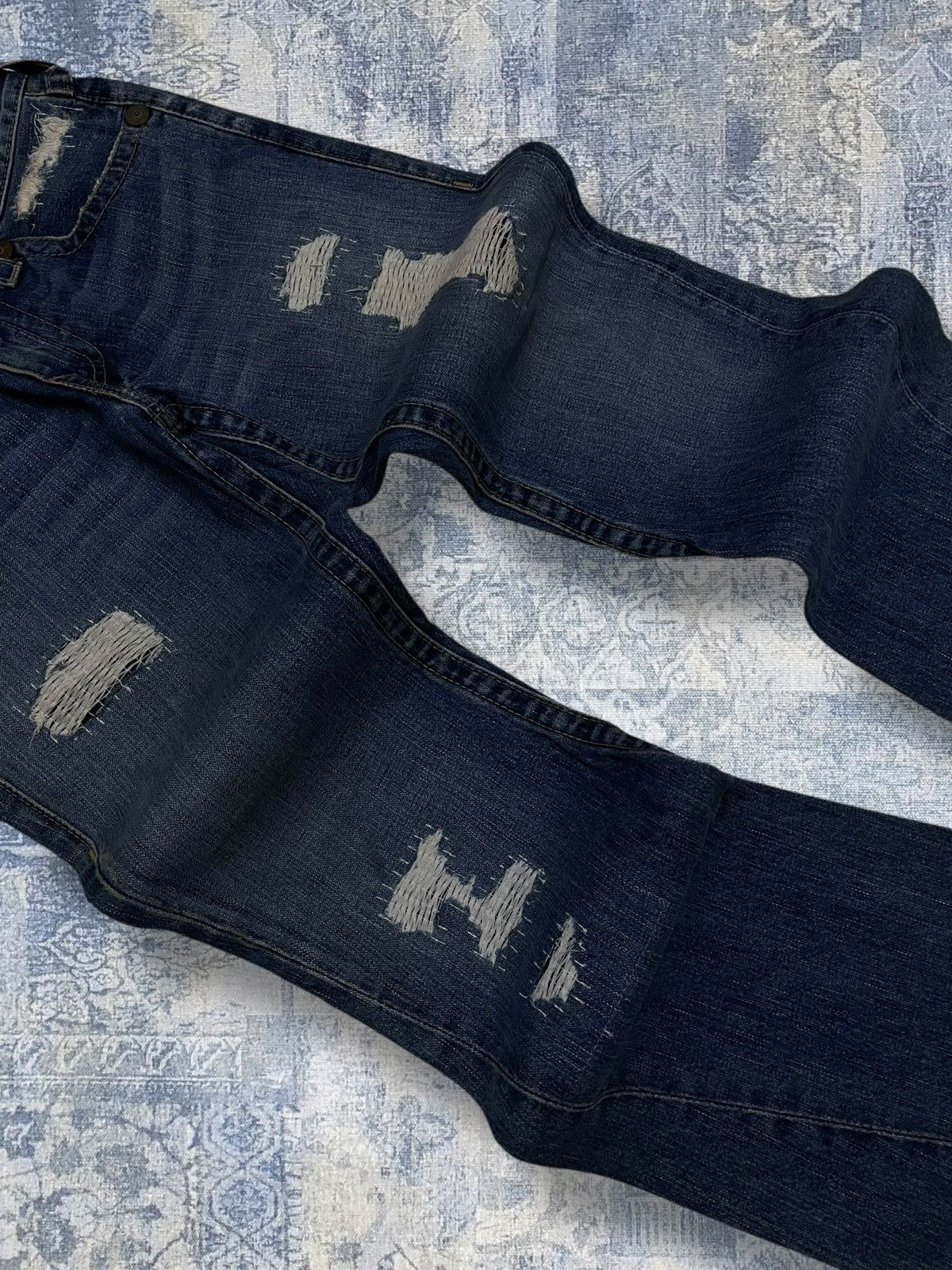 True Religion Vintage 90s Designer True Religion Distressed Flared Denim Size US 31 - 6 Thumbnail