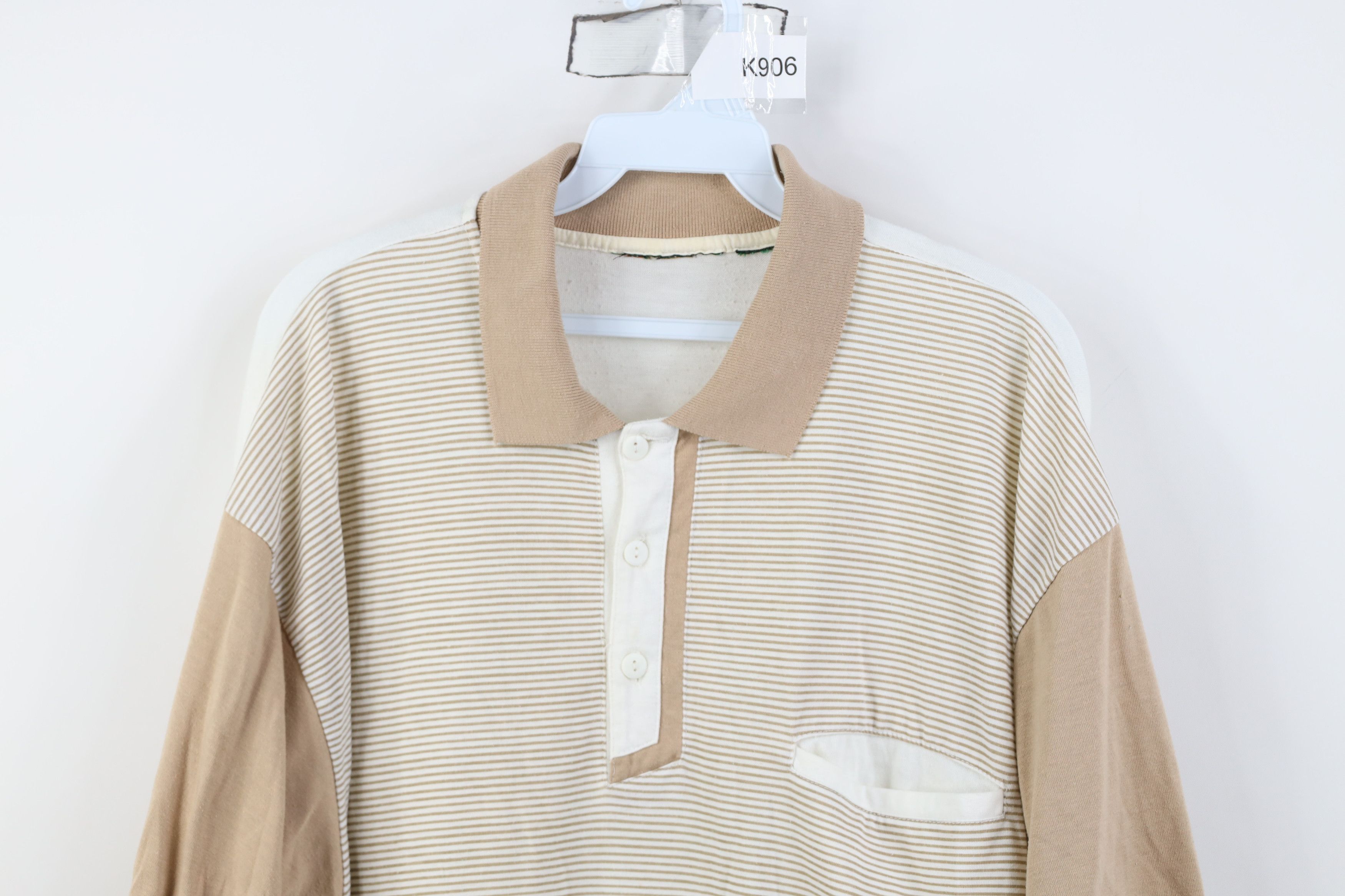 Vintage Vintage 90s Streetwear Striped Collared Pullover Polo Shirt Size US L / EU 52-54 / 3 - 2 Thumbnail