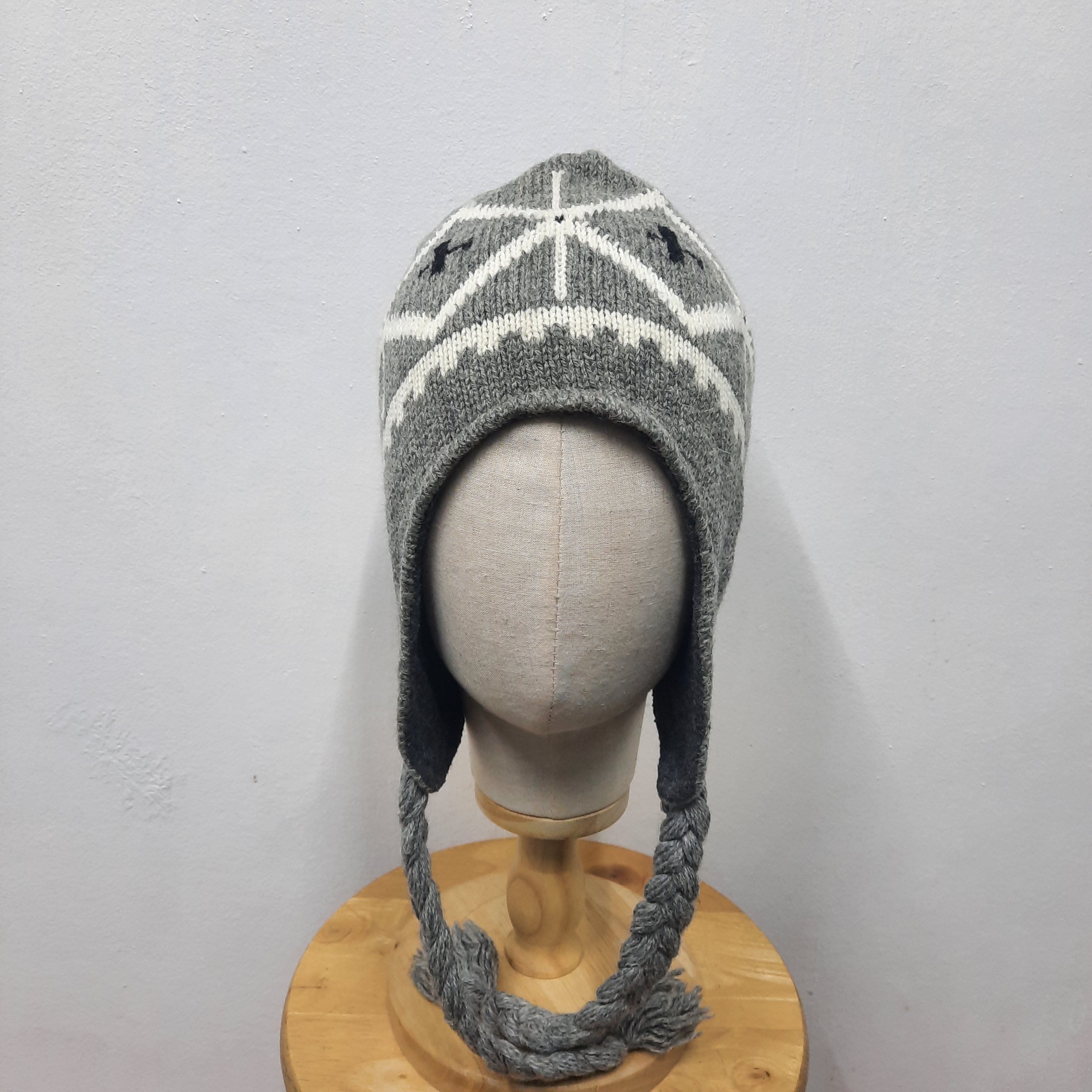 Japanese Brand 🏔 Vintage skiwear style wool earflap beanie hat Size ONE SIZE - 2 Thumbnail