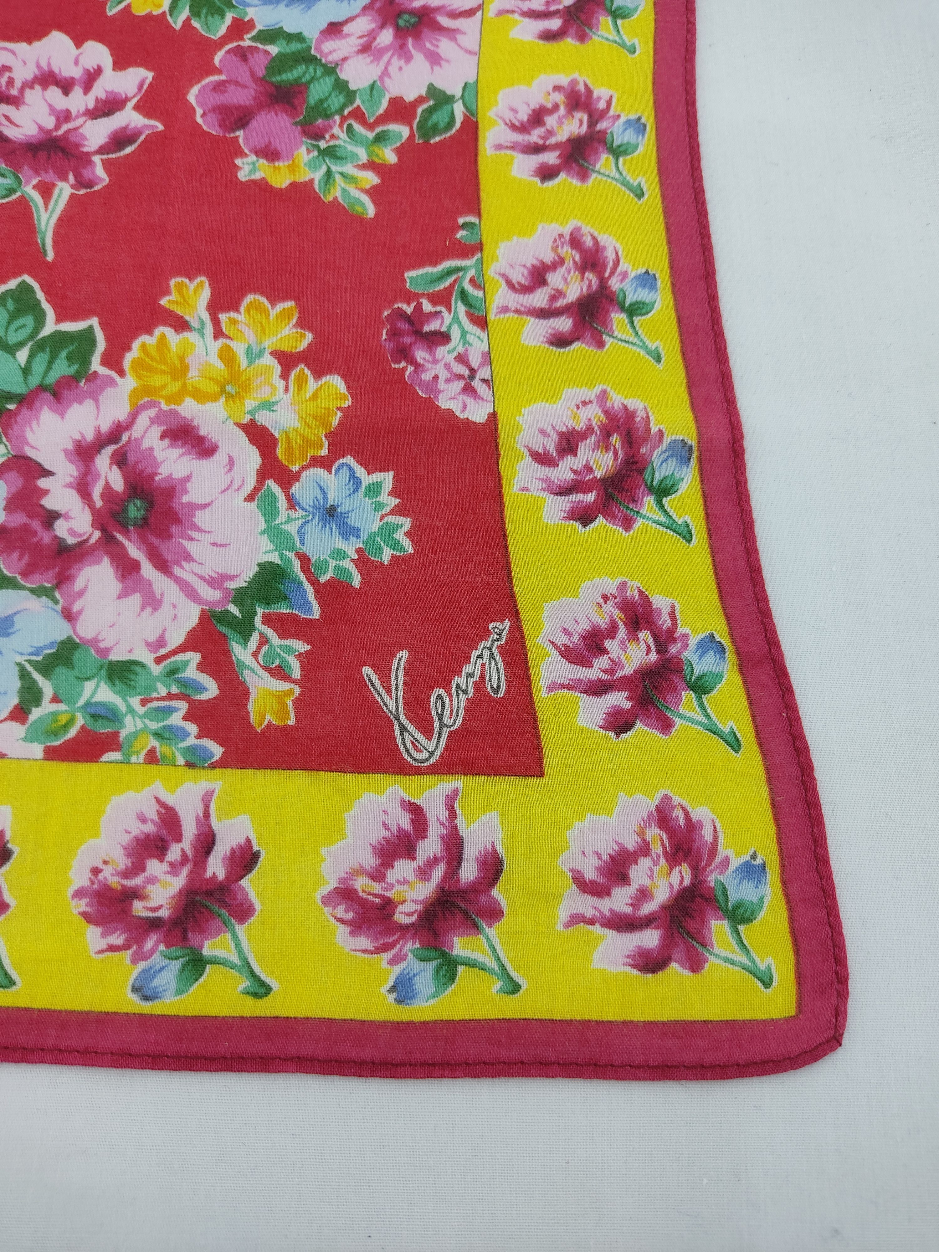 Kenzo Vintage Kenzo Floral Handkerchief / Neckwear / Bandana Size ONE SIZE - 4 Thumbnail