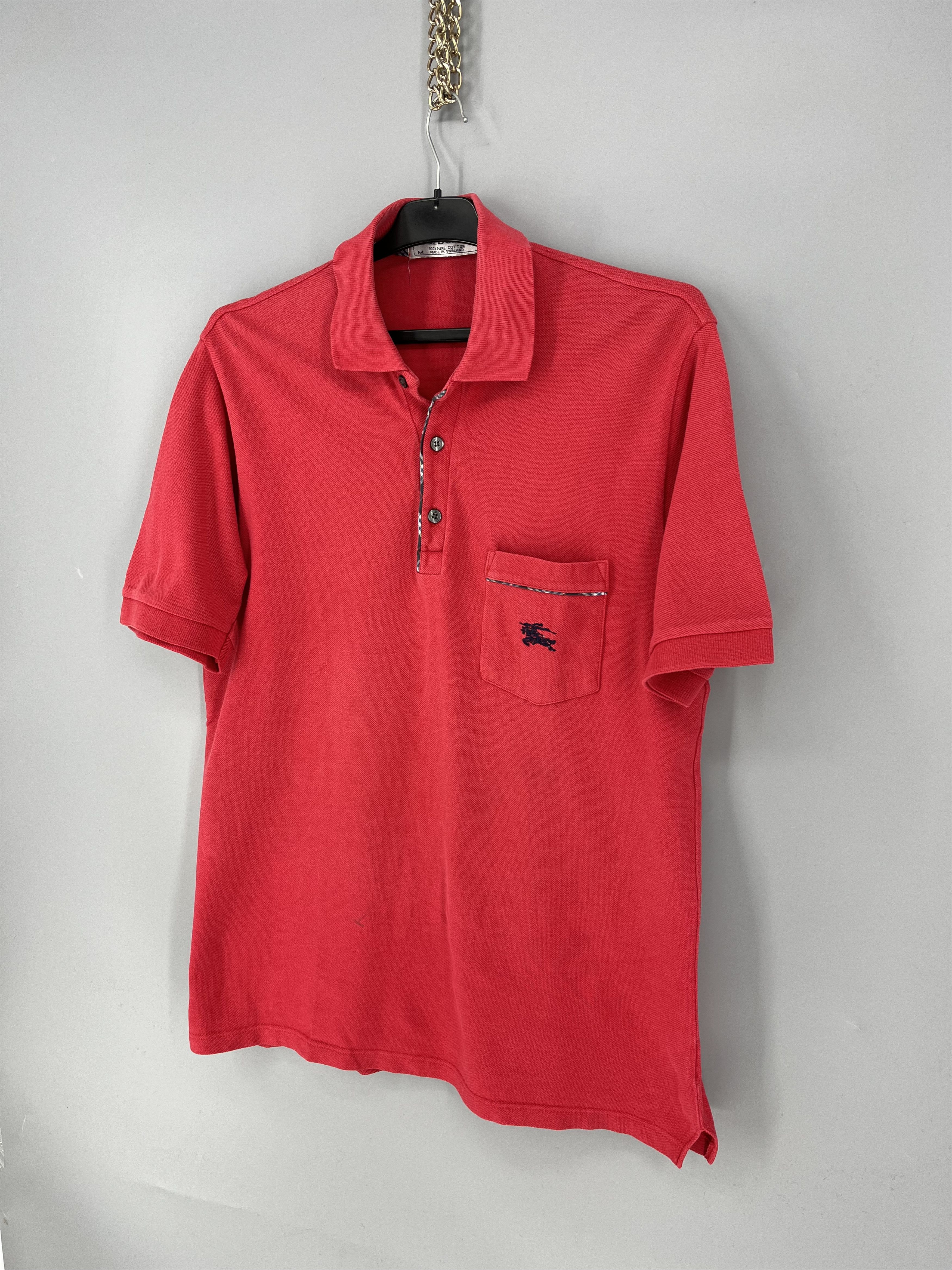 Burberry Vintage Burberry Red Polo T-Shirt Size US M / EU 48-50 / 2 - 3 Thumbnail