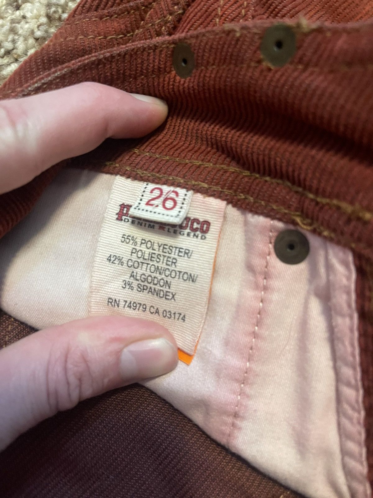 Parasuco Parasuco Orange Corduroy Flared Pants Size 29" - 5 Thumbnail