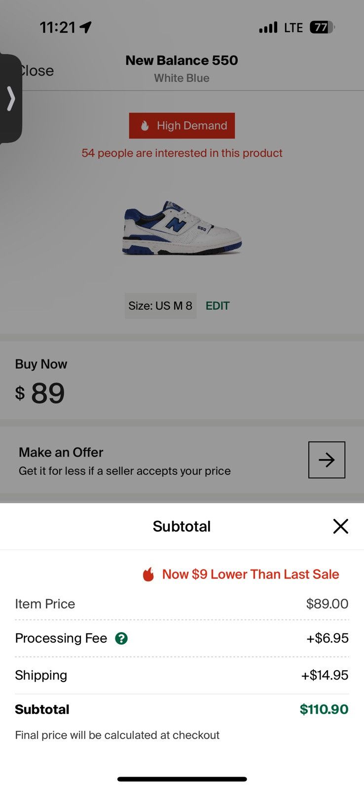 New Balance 2020 New Balance 550 “White Blue” Men’s Size 8 Size US 8 / EU 41 - 14 Thumbnail
