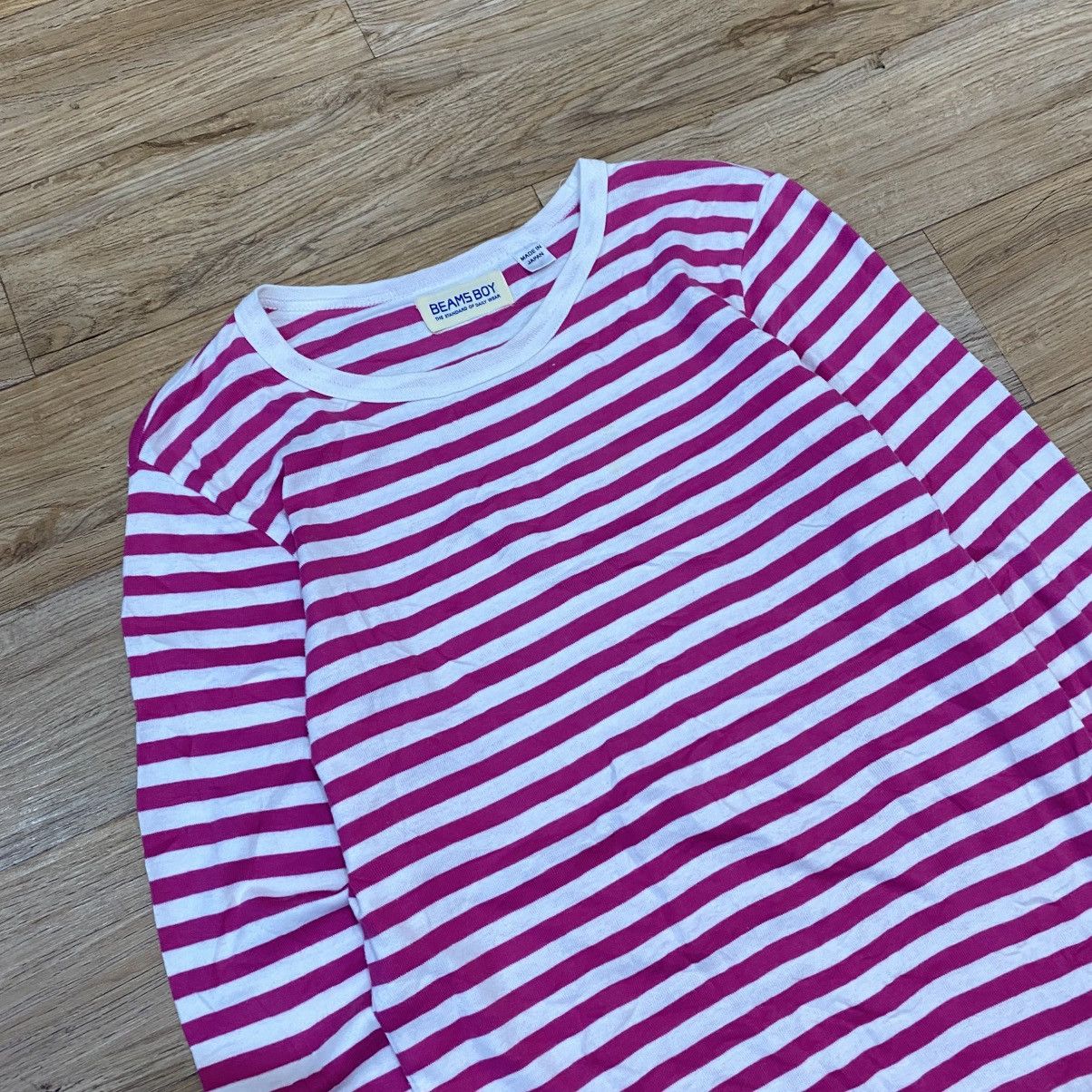 Beams Plus 2000s Beams Boy Stripe Pink Long Sleeve T-Shirt Size US XXS / EU 40 - 2 Thumbnail