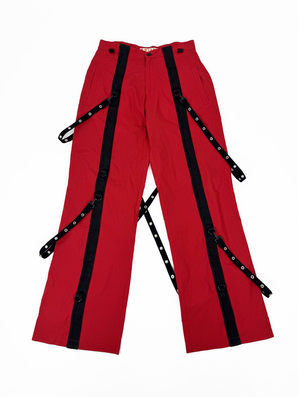 Designer Punk goth tripp nyc style pants with straps Size US 29 - 2 Thumbnail