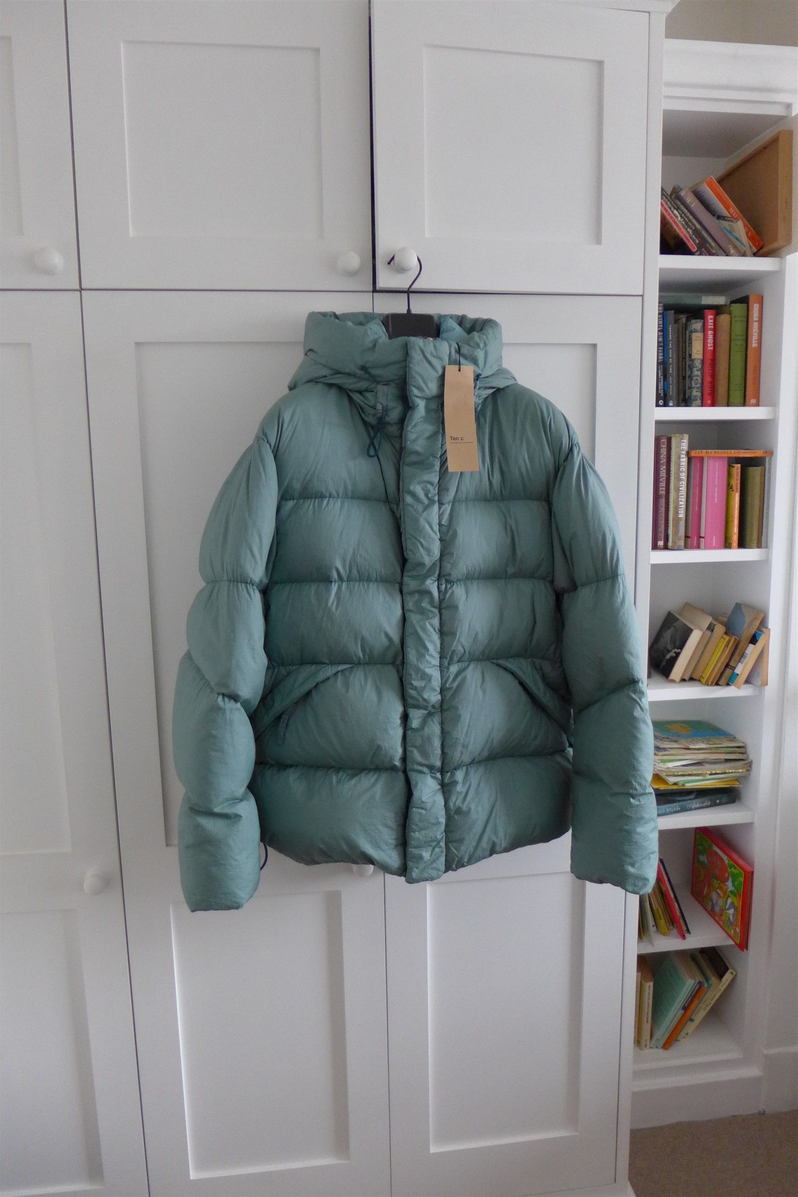 image of Ten C Alpine Down Jacket - Faded Turquoise, Men's (Size Large)