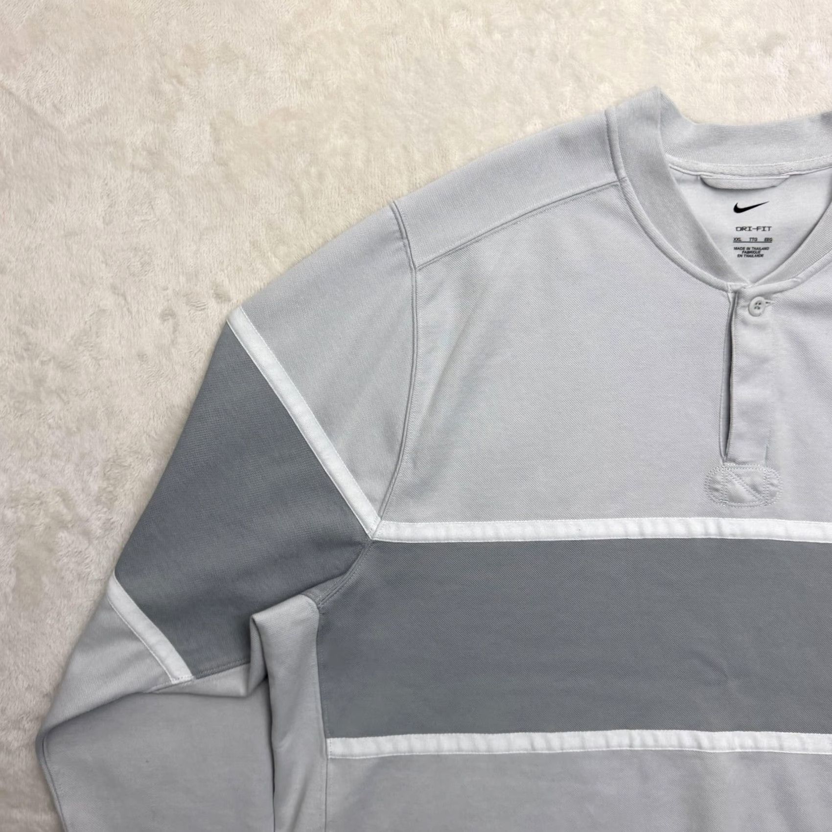 Nike Nike Dri-FIT Henley Shirt Mens 2XL Gray Colorblock Rugby Athletic Preppy Heavy Size US XXL / EU 58 / 5 - 6 Thumbnail