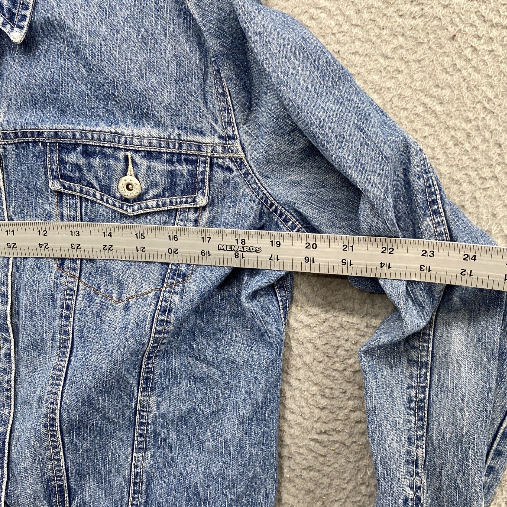 Faded Glory Faded Glory Denim Jacket Women's Button Up Medium Wash Blue L Read Jacket Size 36" / US 14 / IT 50 - 5 Thumbnail
