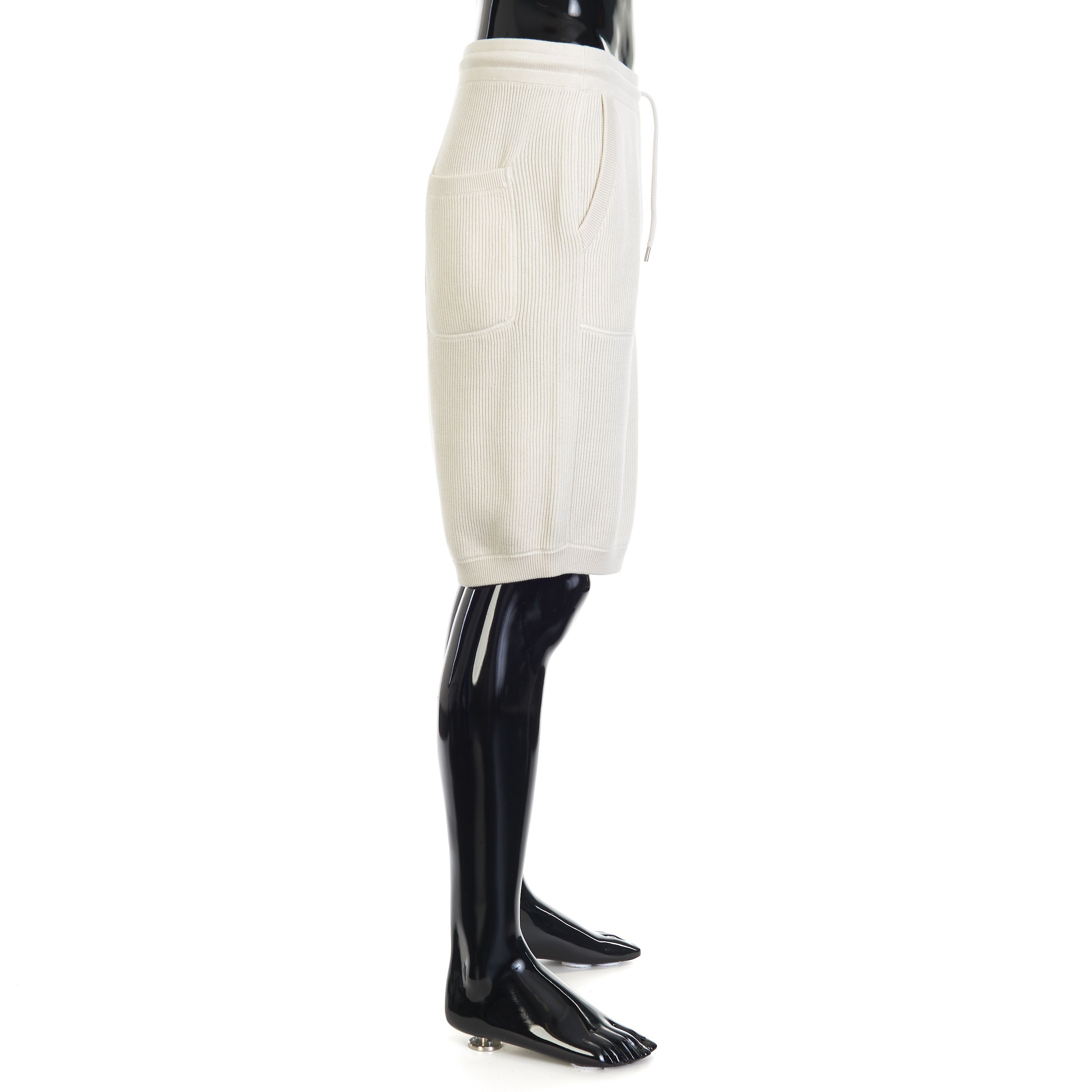 Brunello Cucinelli English Rib Knit Cotton Shorts - Drawstring Size L Size US 34 / EU 50 - 6 Thumbnail