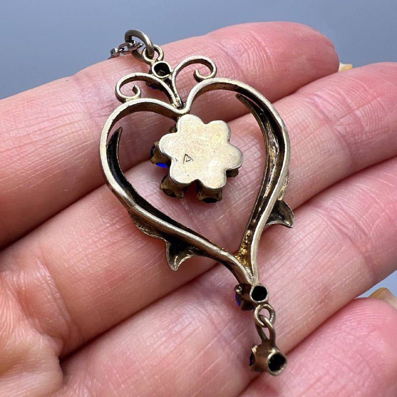 Vintage Vintage USSR Jewelry Gilt Silver 875 Heart Necklace 6.8g Size ONE SIZE - 8 Thumbnail