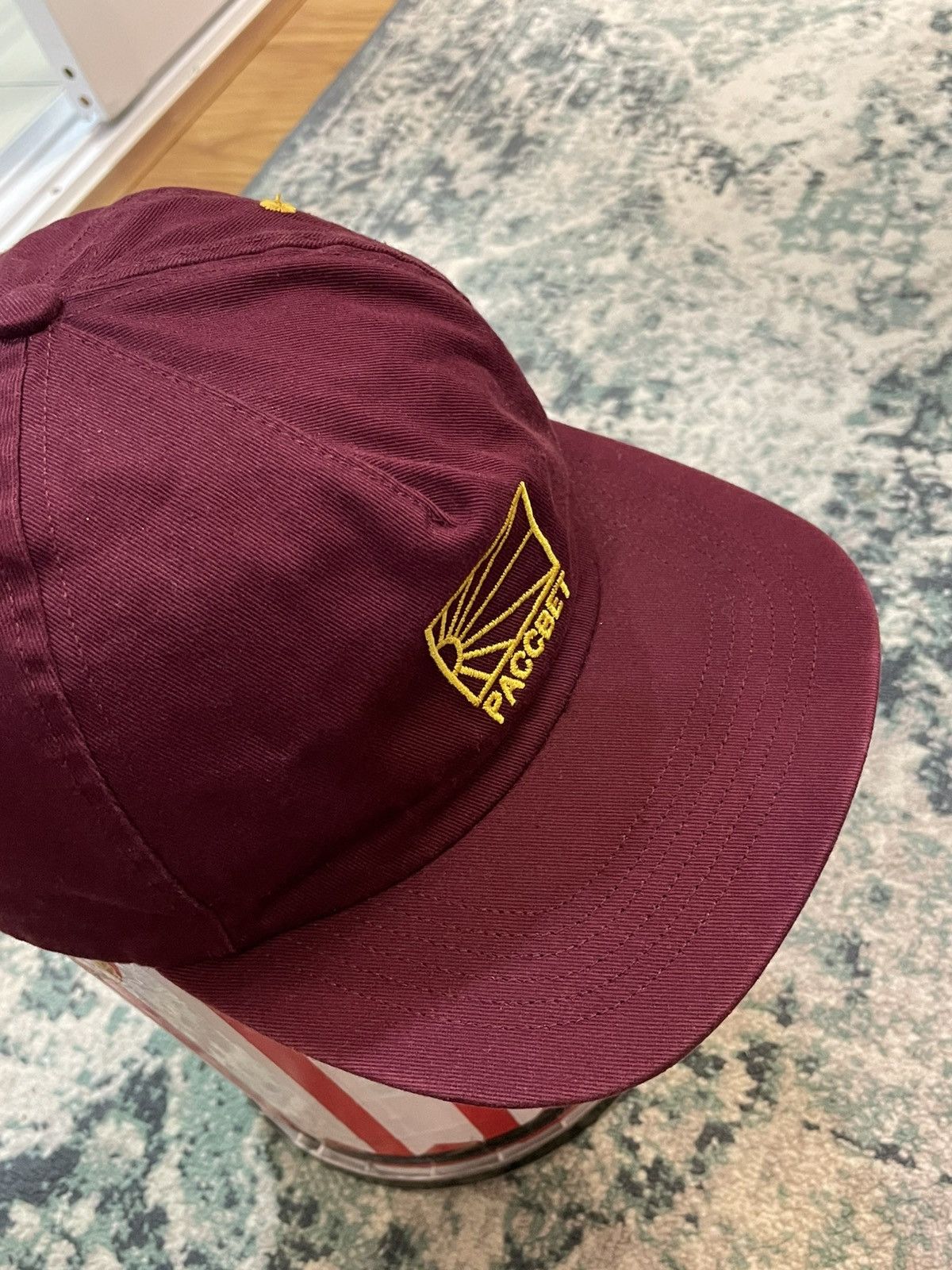 PACCBET SS23 Paccbet Burgundy Woven Leather Adjustable Hats Size ONE SIZE - 9 Thumbnail