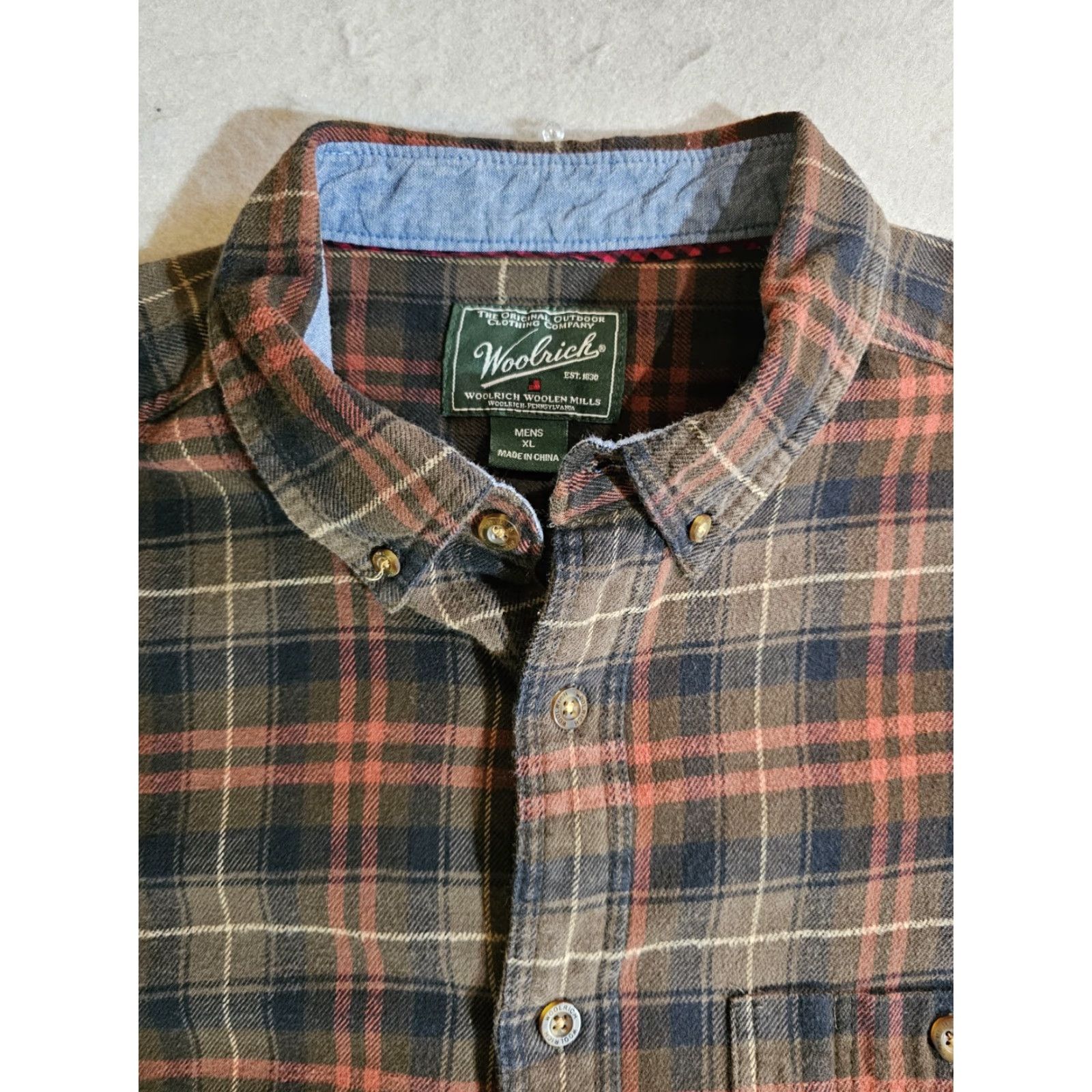 Vintage Woolrich Woolen Mills Button-Up Shirt Mens XL Check Flannel Brown Wool 80%/20% Button-Front Size US XL / EU 56 / 4 - 3 Thumbnail