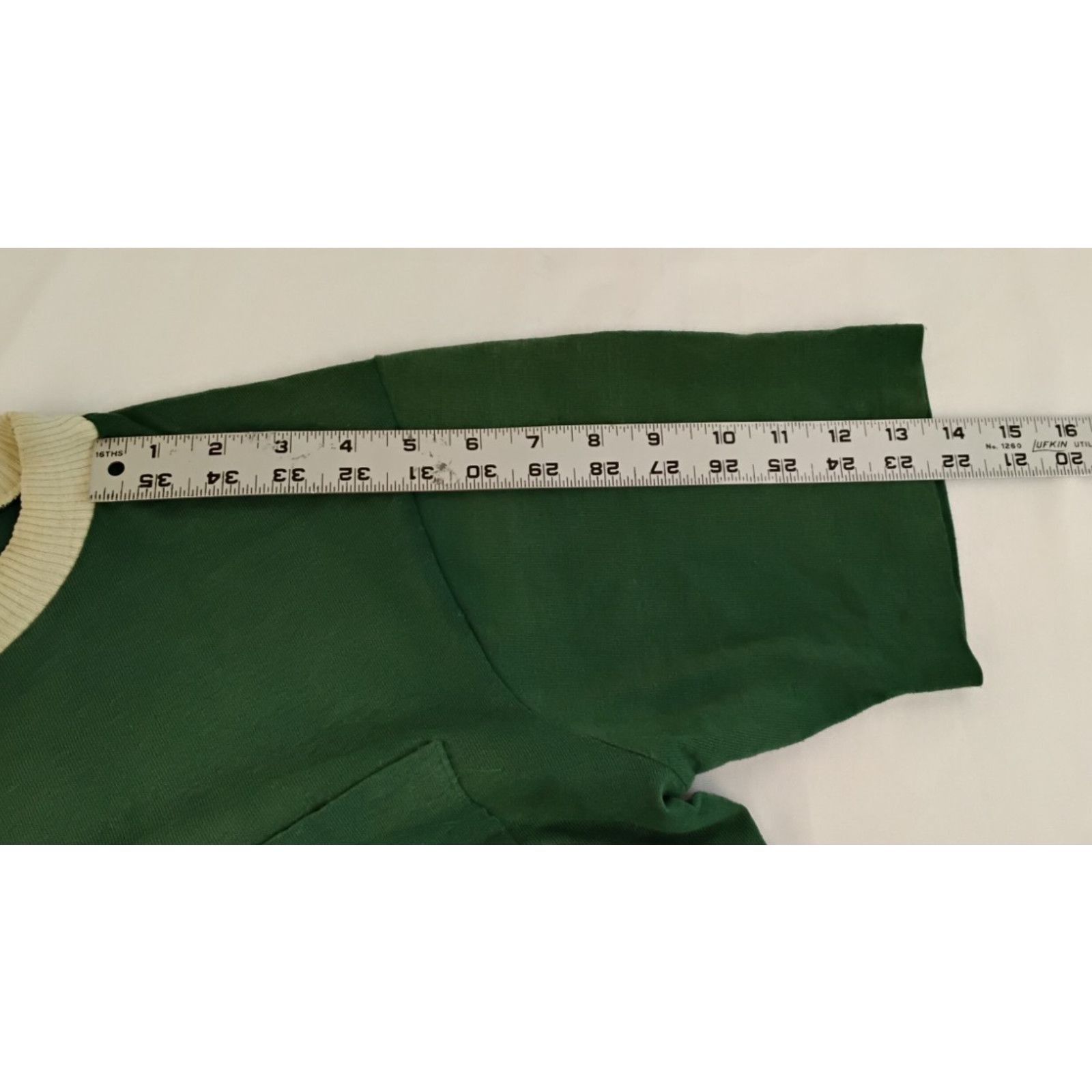 Handmade One Pocket Cotton T-Shirt Men's S Green VTG 1950s Small Hole Size US S / EU 44-46 / 1 - 9 Thumbnail