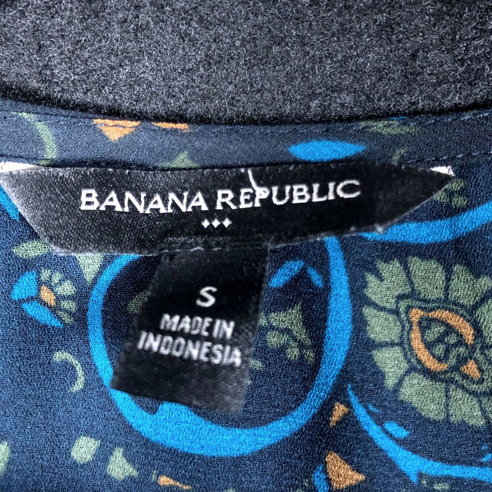 Banana Republic Banana Republic Blouse Blue Multi Ruffle V Neck Sleeveless Small Womens Shirt Size S / US 4 / IT 40 - 6 Thumbnail