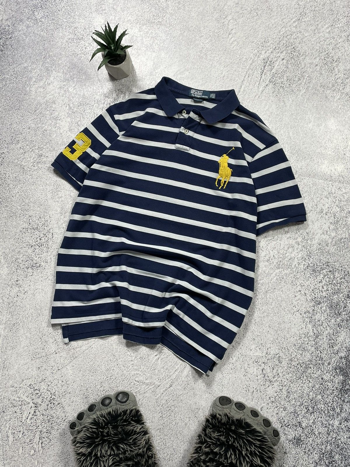 Polo Ralph Lauren × Vintage Vintage 90’s Polo Ralph Lauren #3 Striped Polo Size US XXL / EU 58 / 5 - 1 Thumbnail