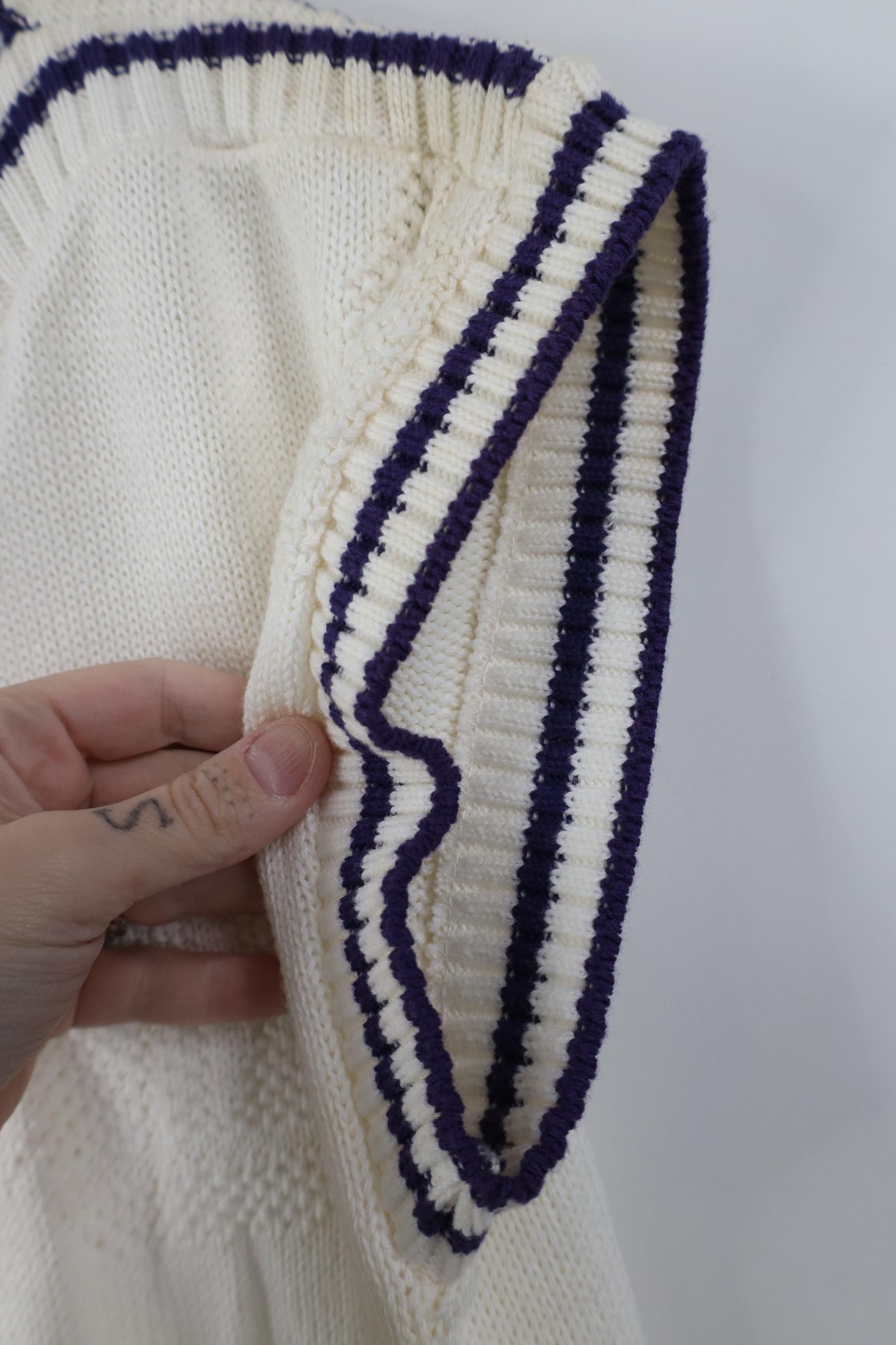 Vintage Deadstock Vintage 70s Streetwear Knit Sweater White USA Size M / US 6-8 / IT 42-44 - 7 Thumbnail