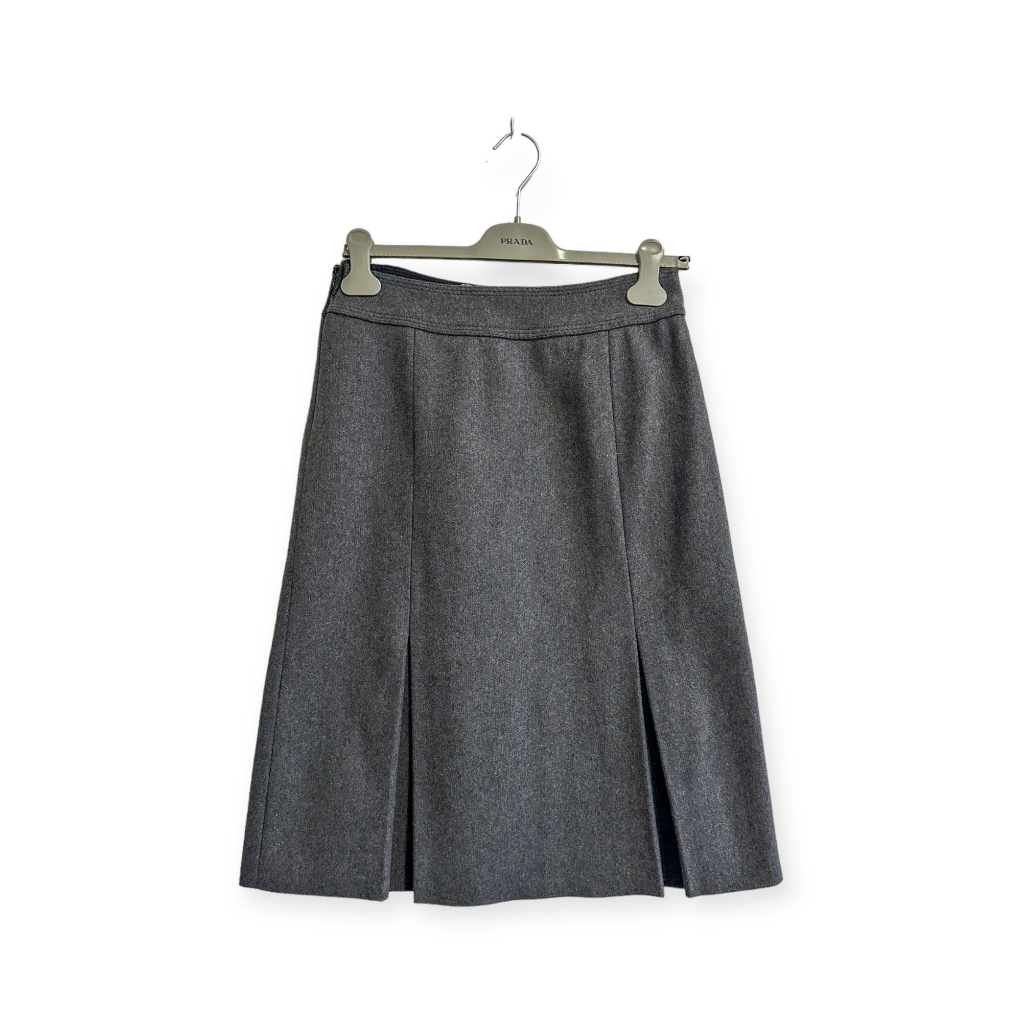 Miu Miu Wool Pleated A-Line Skirt IT 44 (2000s)