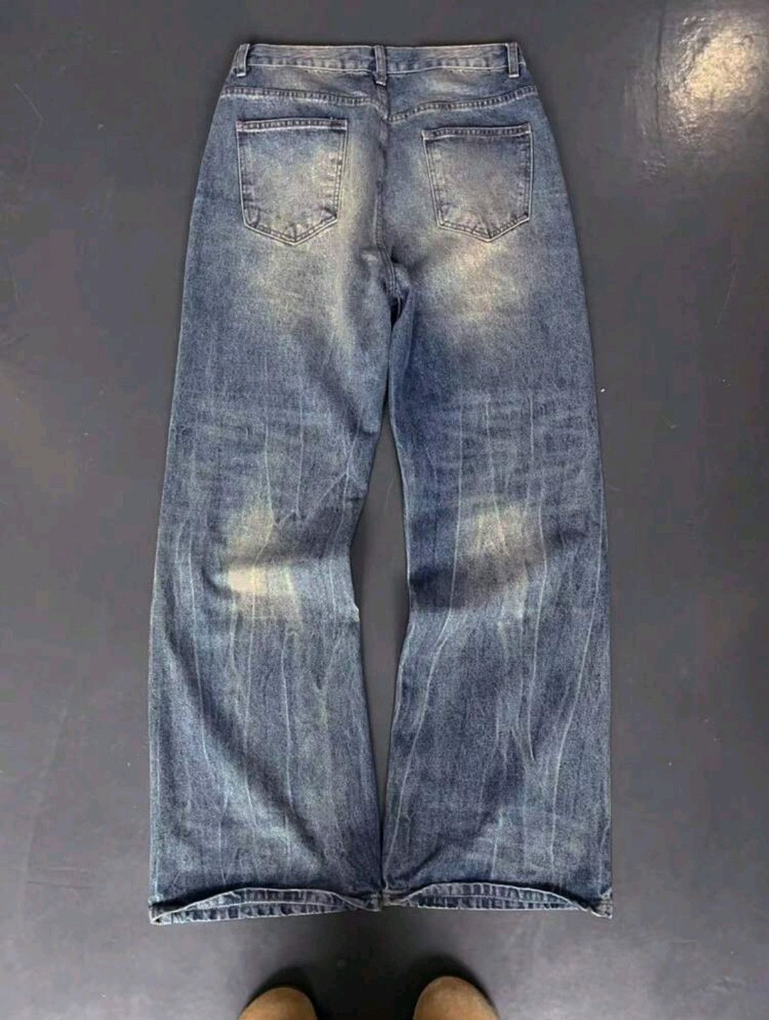 Japanese Brand Lightning Distressed Washed Loose Baggy Jeans Size US 32 / EU 48 - 2 Thumbnail