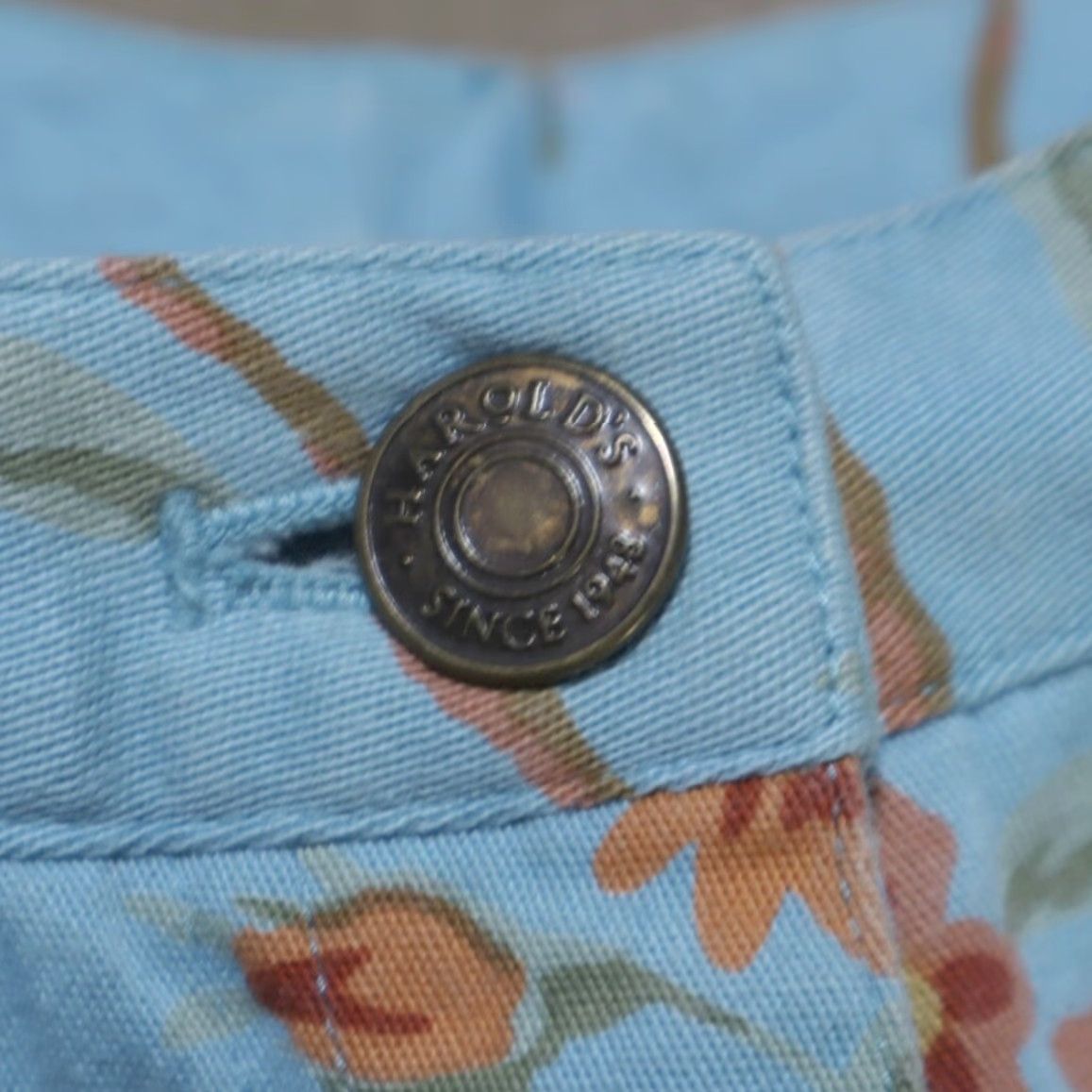Vintage Harold's High Rise Straight Leg Canvas Jeans Blue Floral Women's 10 Size 32" / US 10 / IT 46 - 6 Thumbnail
