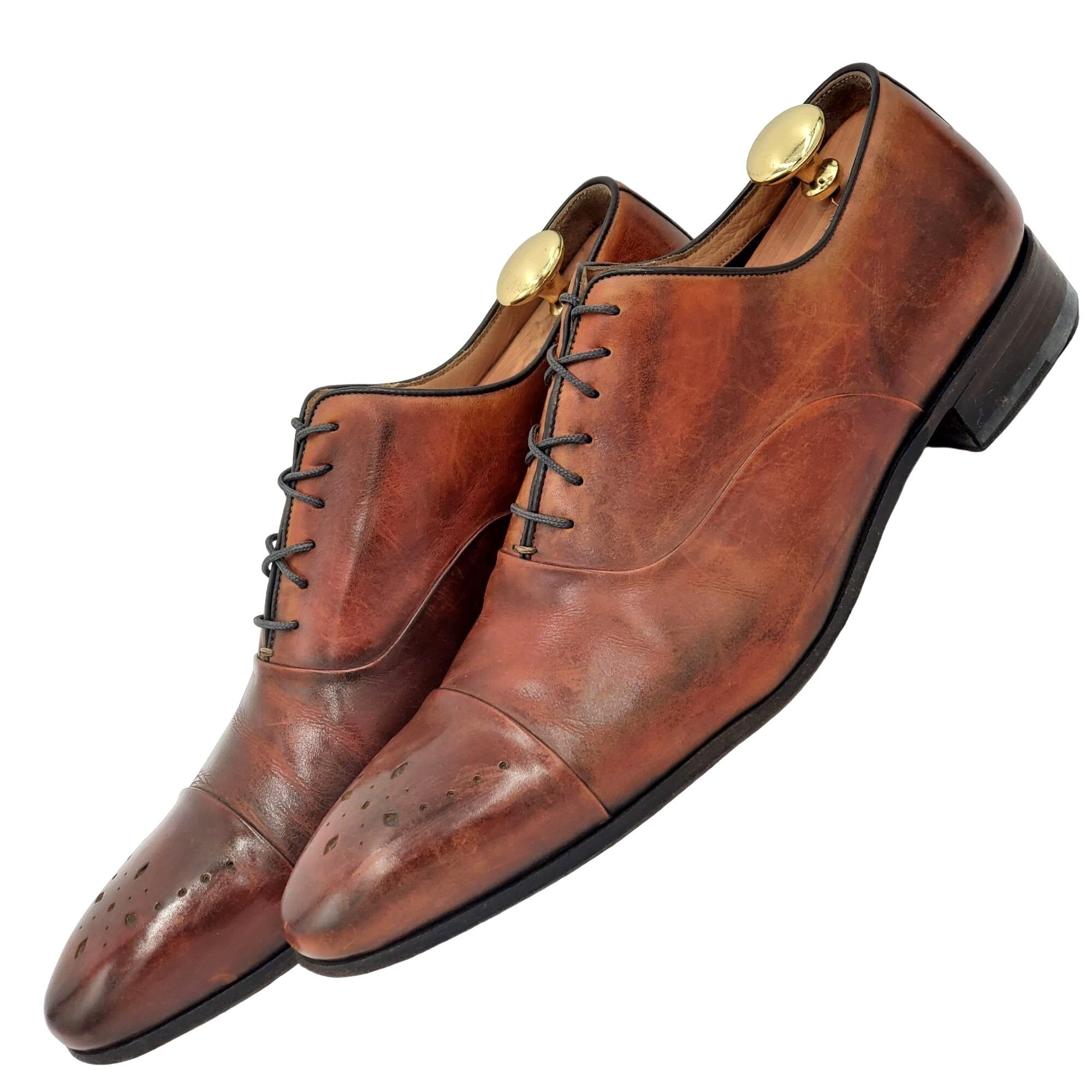 Barneys New York Calzoleria Harris Italy Dress Shoe Men 10.5 Brown Leather Size US 10.5 / EU 43-44 - 13 Thumbnail