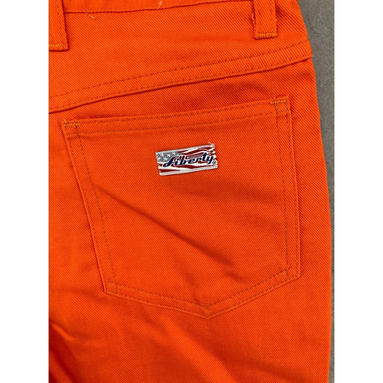 Vintage VINTAGE Liberty Work Pants 31x36 Orange Denim Straight Fit NWT USA Mens Size US 31 - 7 Thumbnail