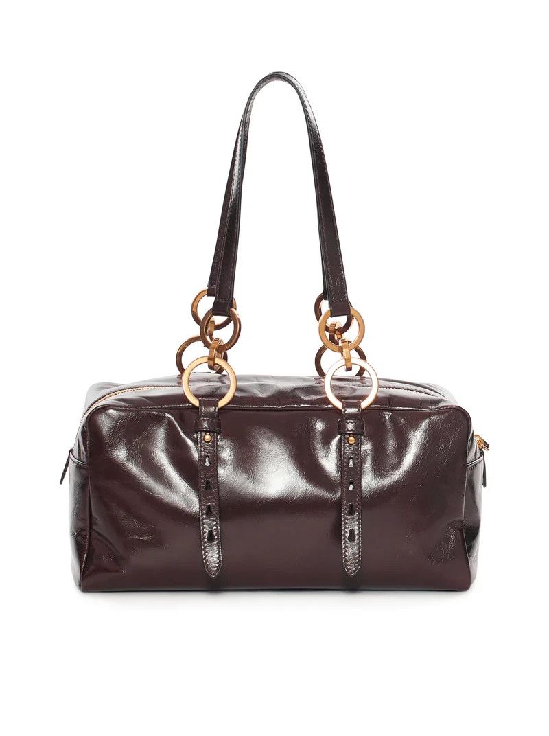 Prada PRADA Dangle $3500 Dark Brown Leather Top Handle Bag Size ONE SIZE - 3 Thumbnail