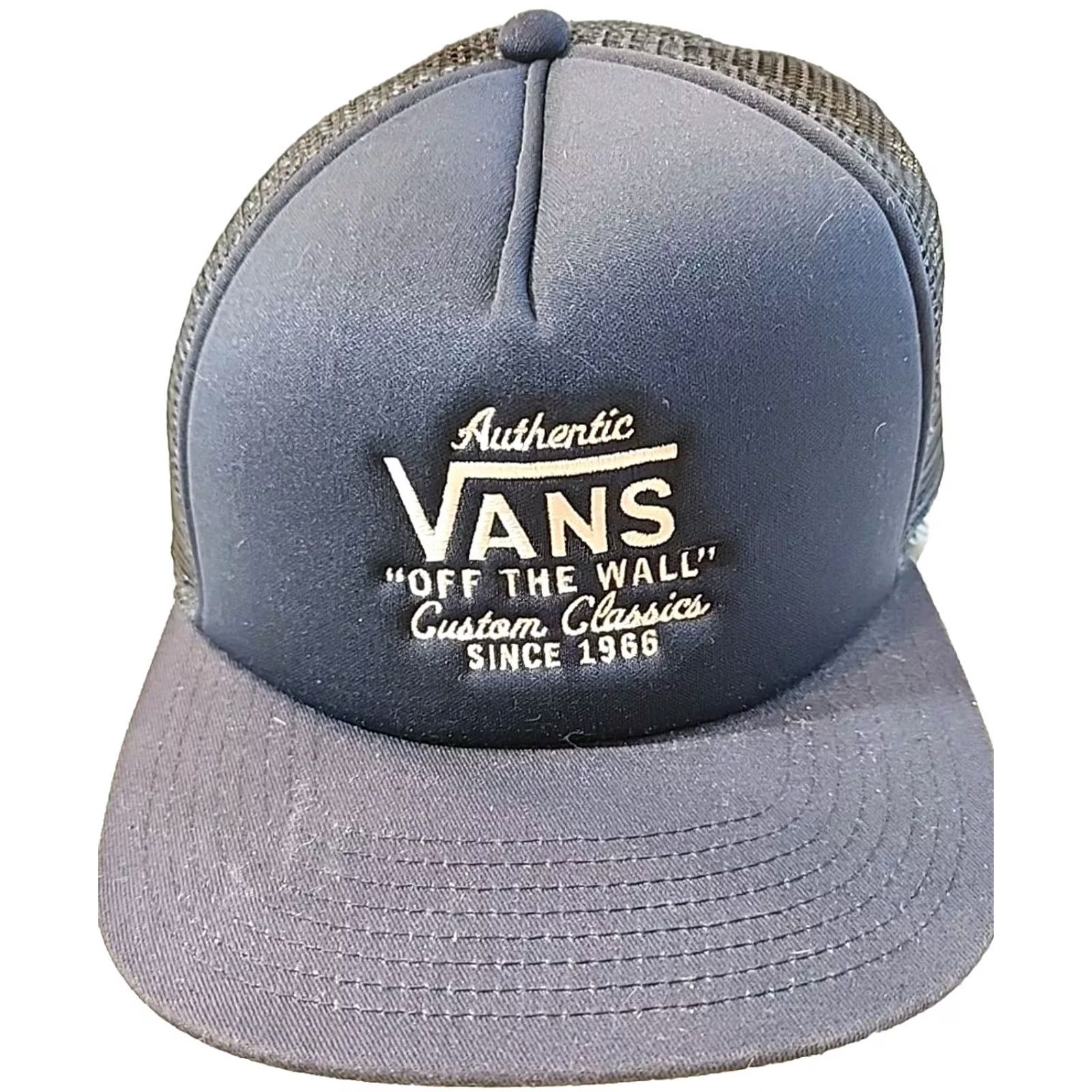 Vans VANS Galer Trucker Hat Cap Off The Wall since 1966 Classics Snapback Adjustable Hat Men One Size Blue Canvas Adjust. Size ONE SIZE - 2 Thumbnail