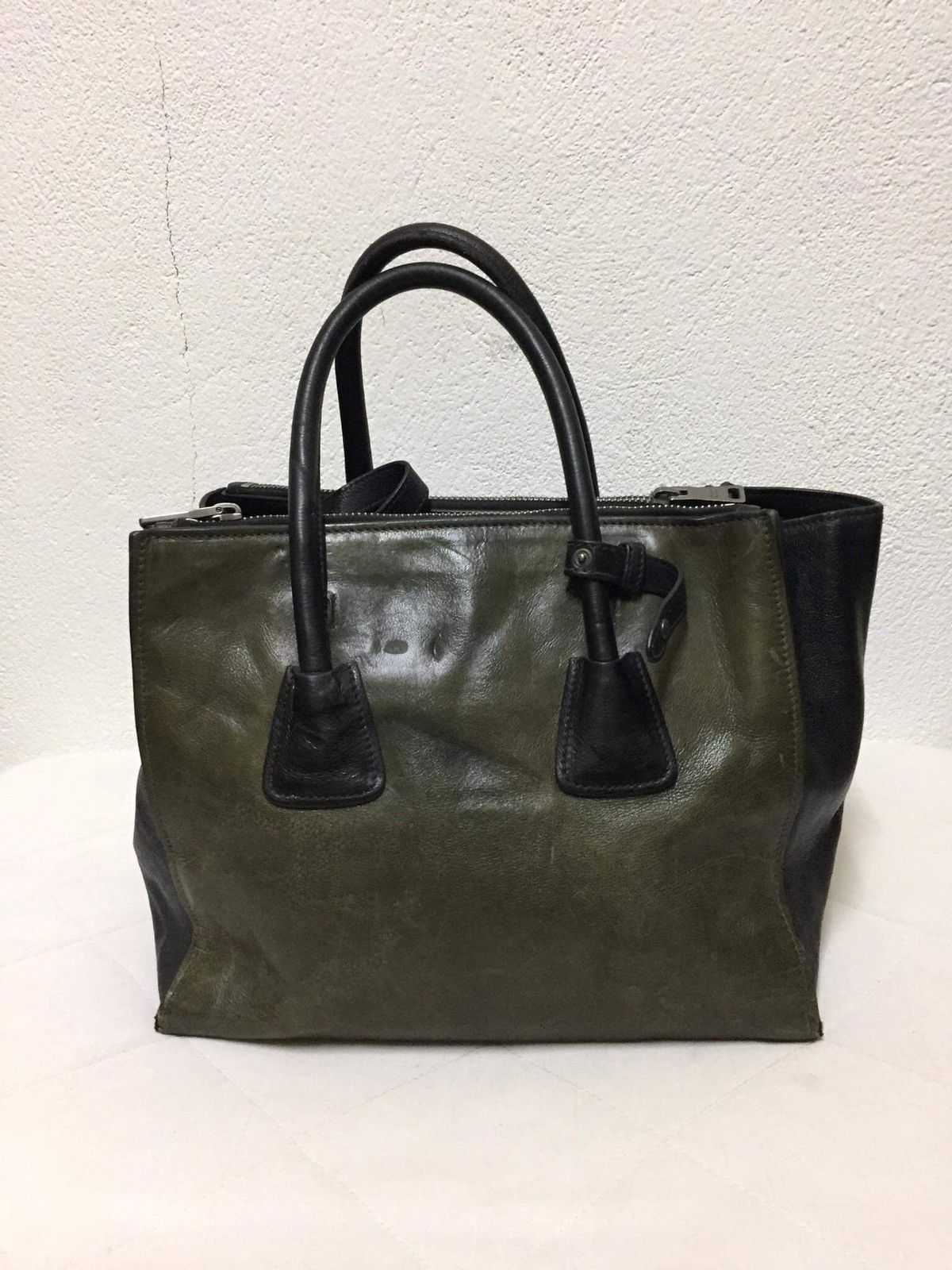 Prada PRADA Green Black Leather 2Way Shoulder Cross Body Bag Size ONE SIZE - 8 Thumbnail