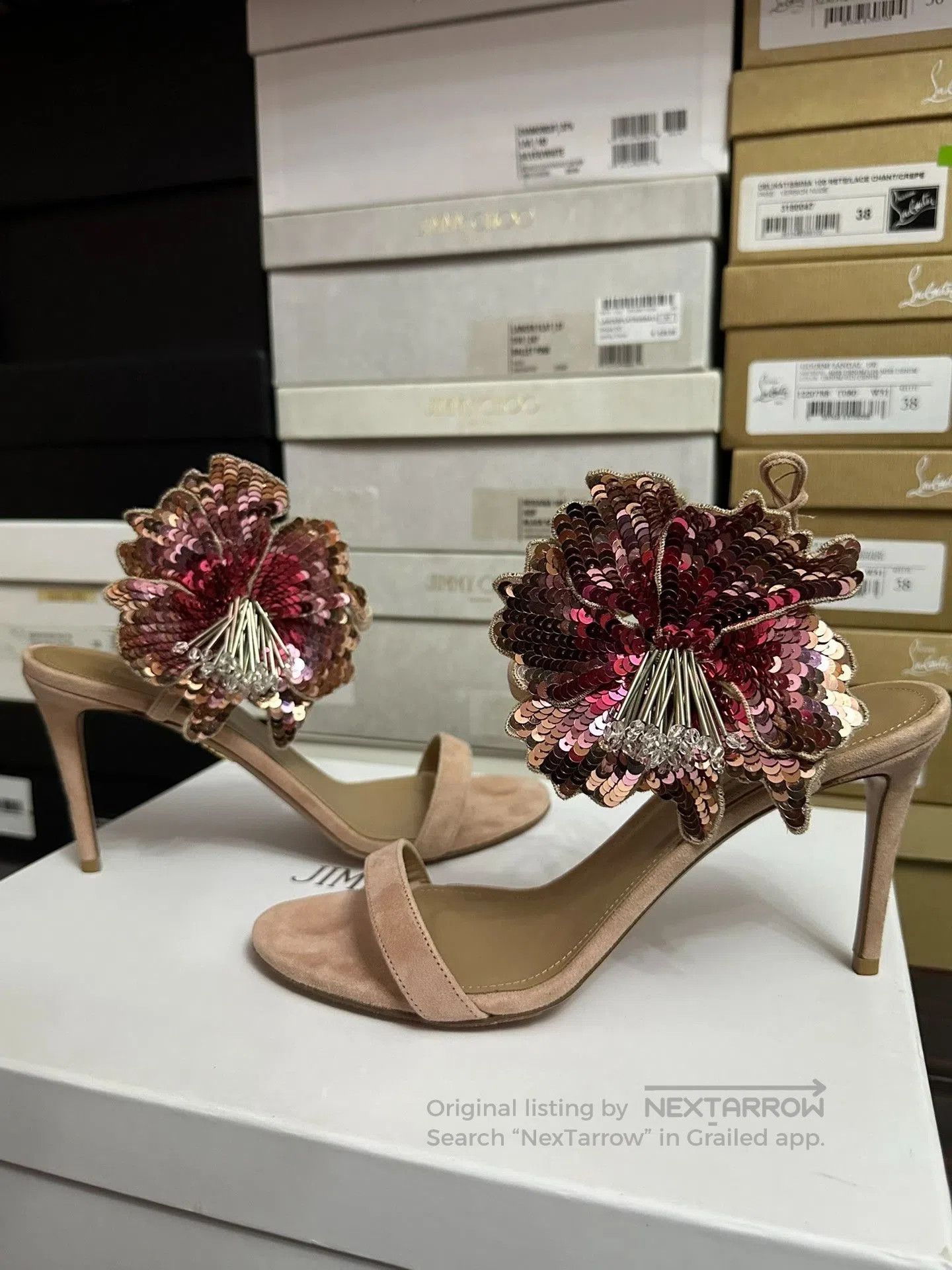 Aquazzura AQUAZZURA Pink Ankle Strap Sandals. Size US 8 / IT 38 - 1 Thumbnail