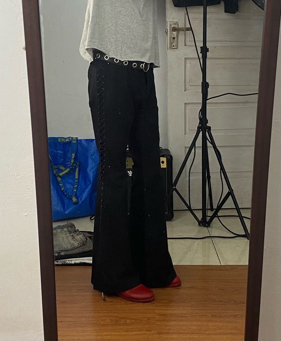 If Six Was Nine Black rope flare pants | Grailed