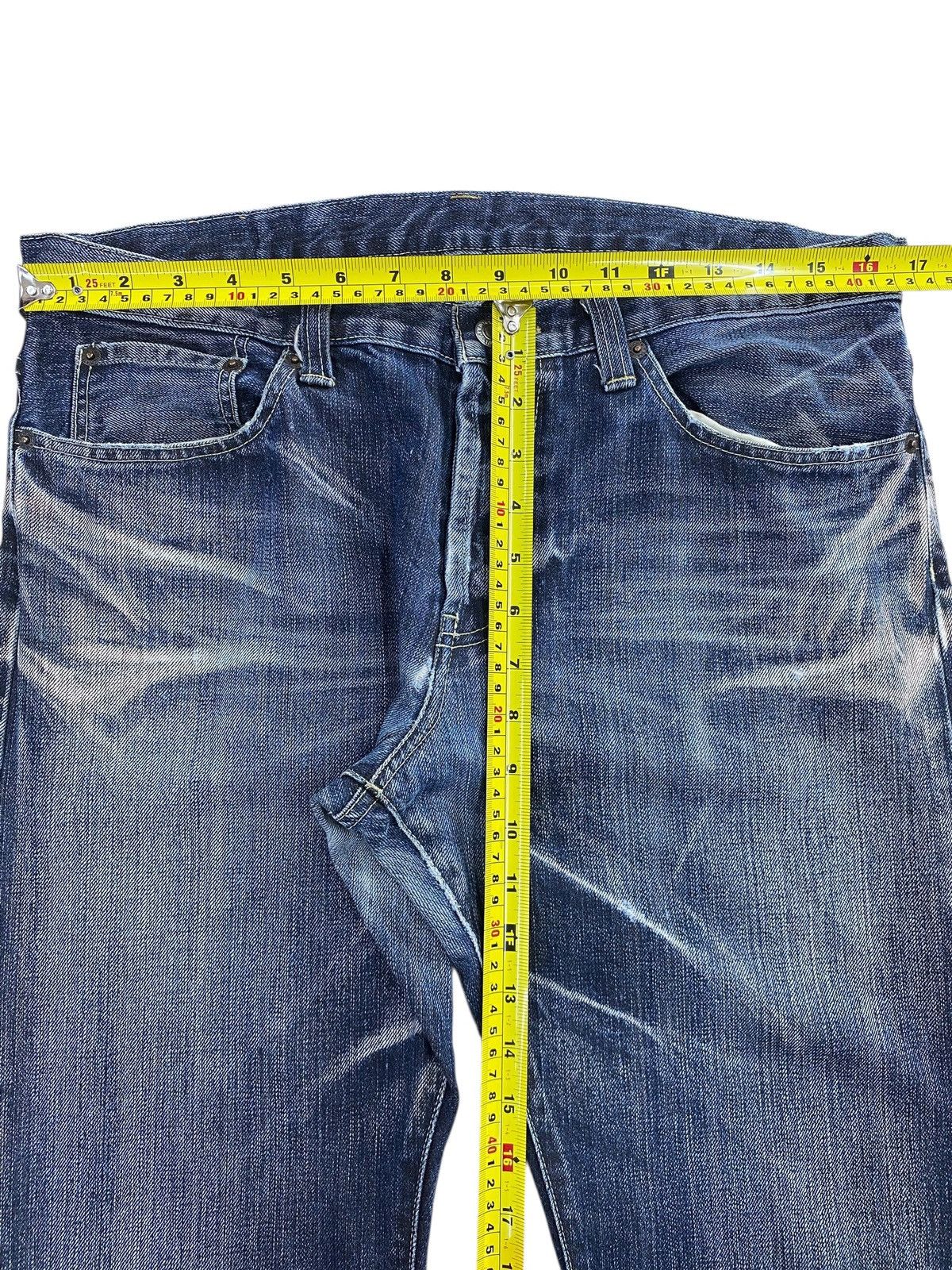 Takeo Kikuchi Takeo Kikuchi Blue Wash Whiskered Straight Leg Style Jeans Size US 34 / EU 50 - 6 Thumbnail