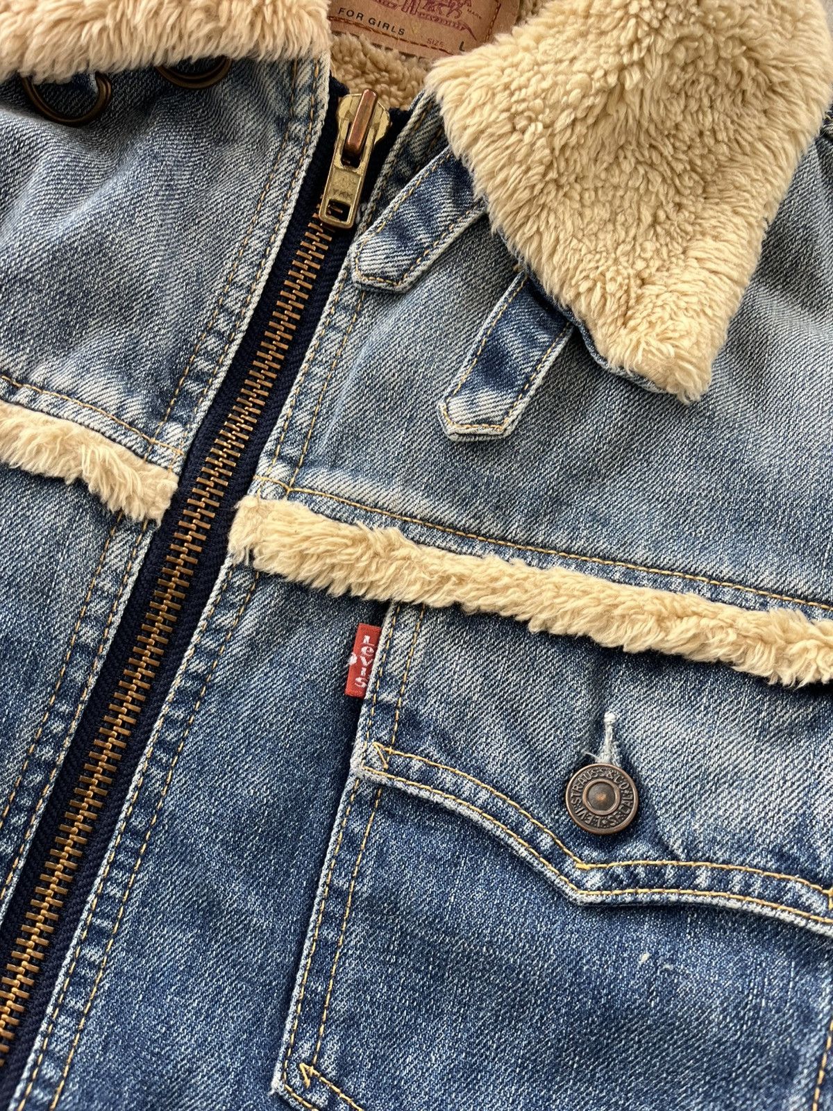 Levi's Vintage Levis Washed Denim Sherpa Bomber Jacket Avantgarde Size L / US 10 / IT 46 - 10 Thumbnail