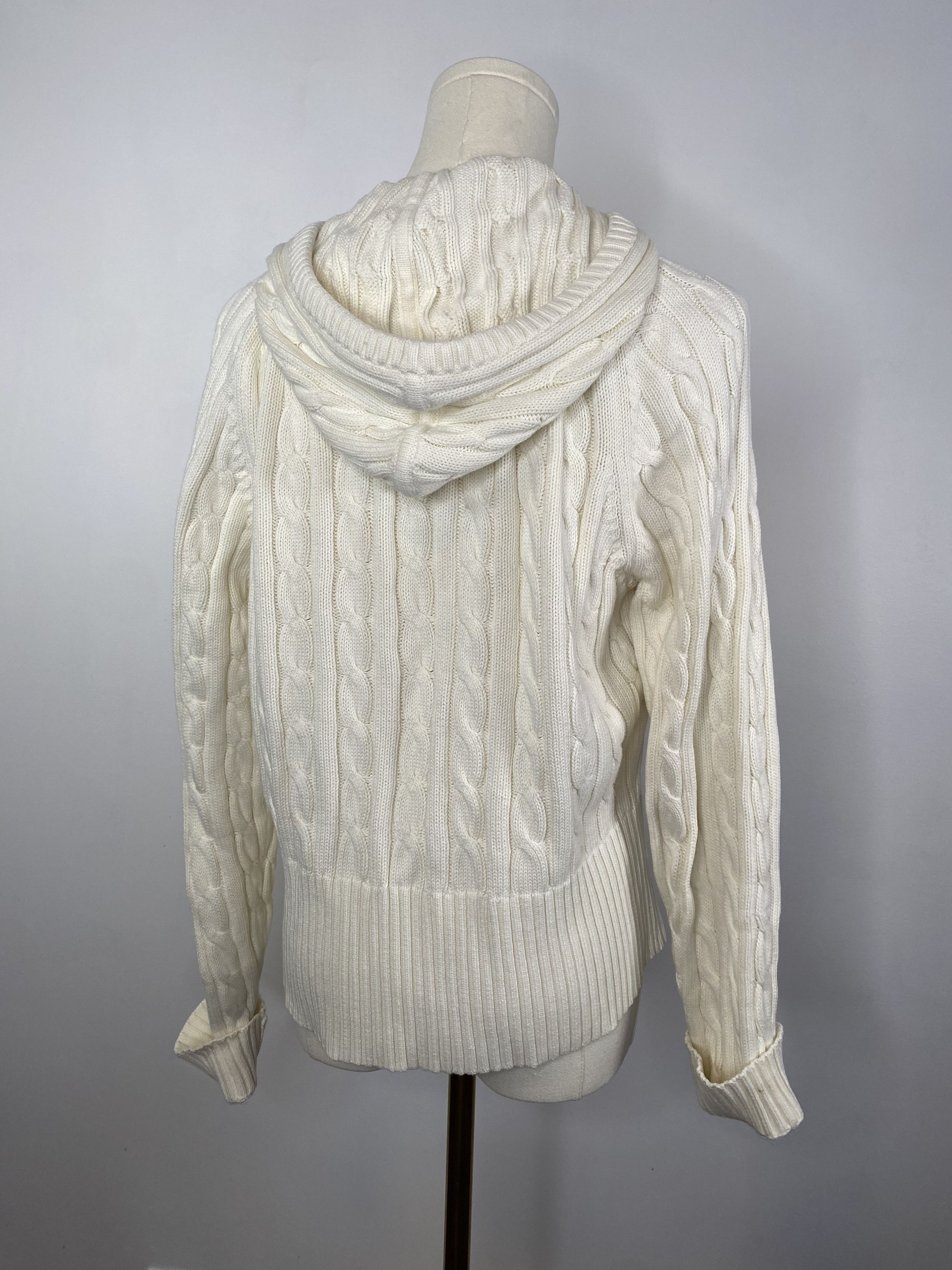Tommy Hilfiger Tommy Hilfiger - White Cream Knit Hoodie Size ONE SIZE - 5 Thumbnail