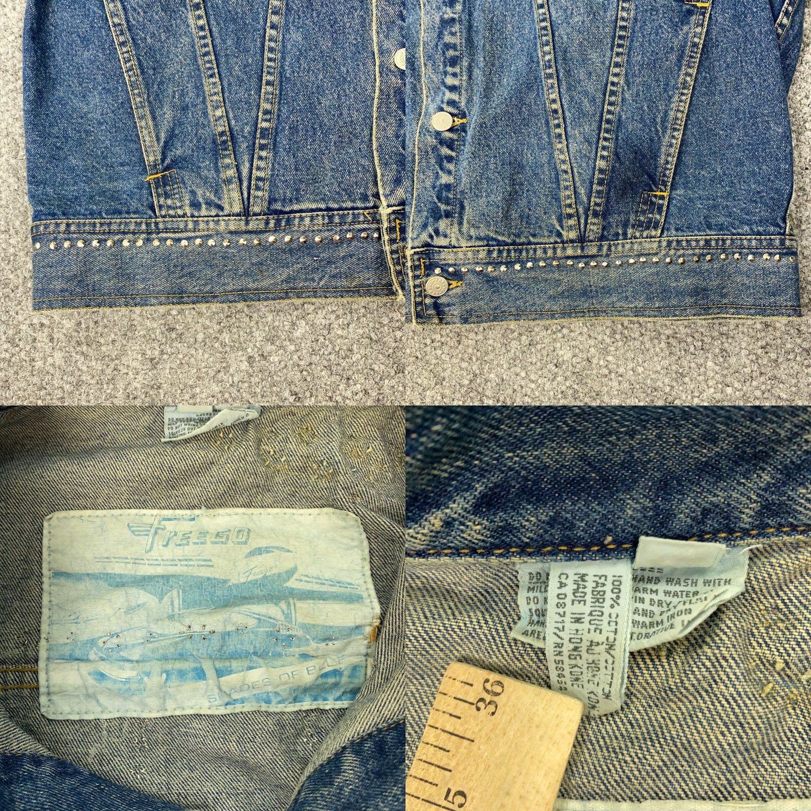 Denime VINTAGE freego Jacket Womens M Blue Rodeo Southwestern 90s Aztec Western Beaded Studded Collared Pockets Denim Size M / US 6-8 / IT 42-44 - 8 Thumbnail