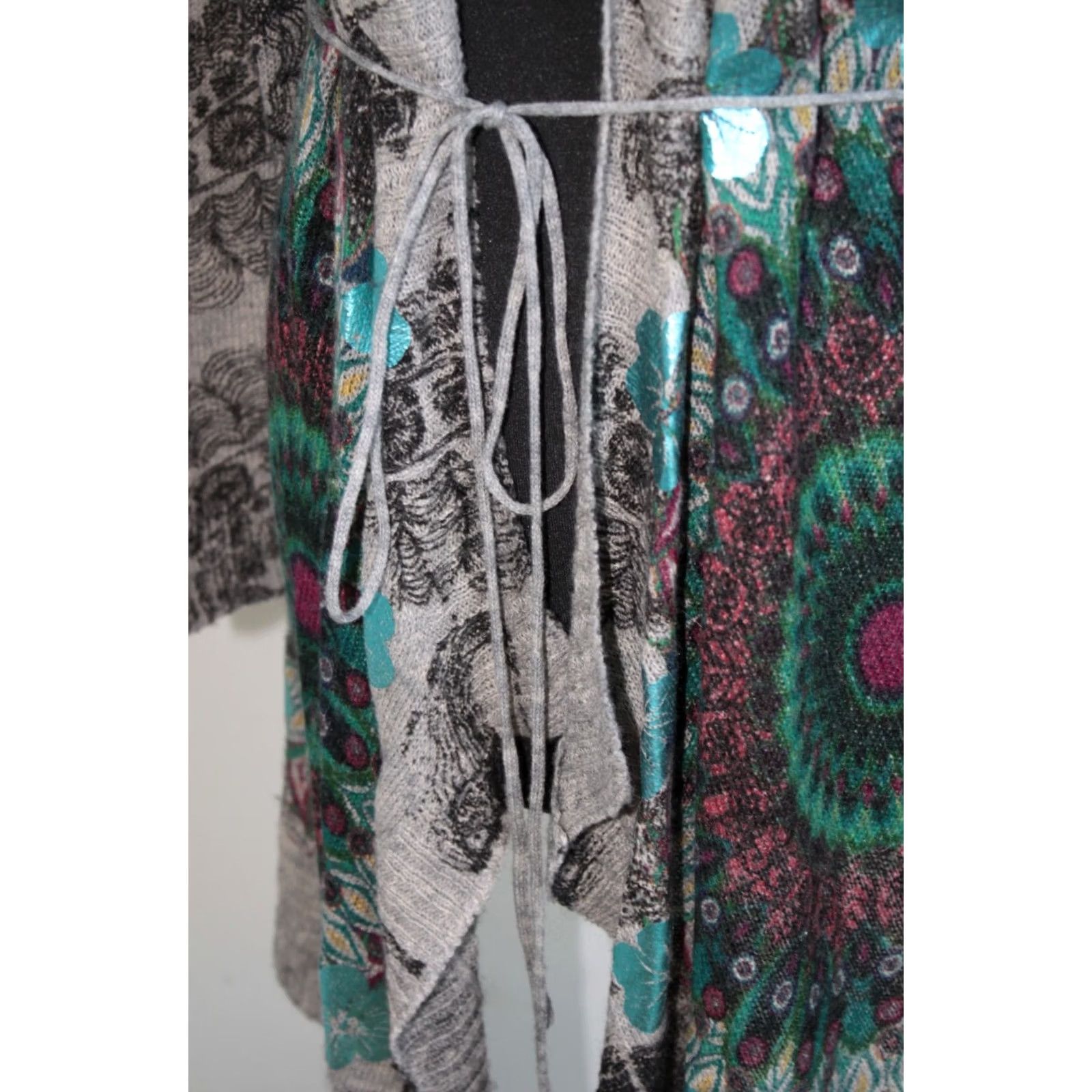 Desigual Desigual womens grey cardigan robe wrap Jumper XL Adult Size XL / US 12-14 / IT 48-50 - 3 Thumbnail