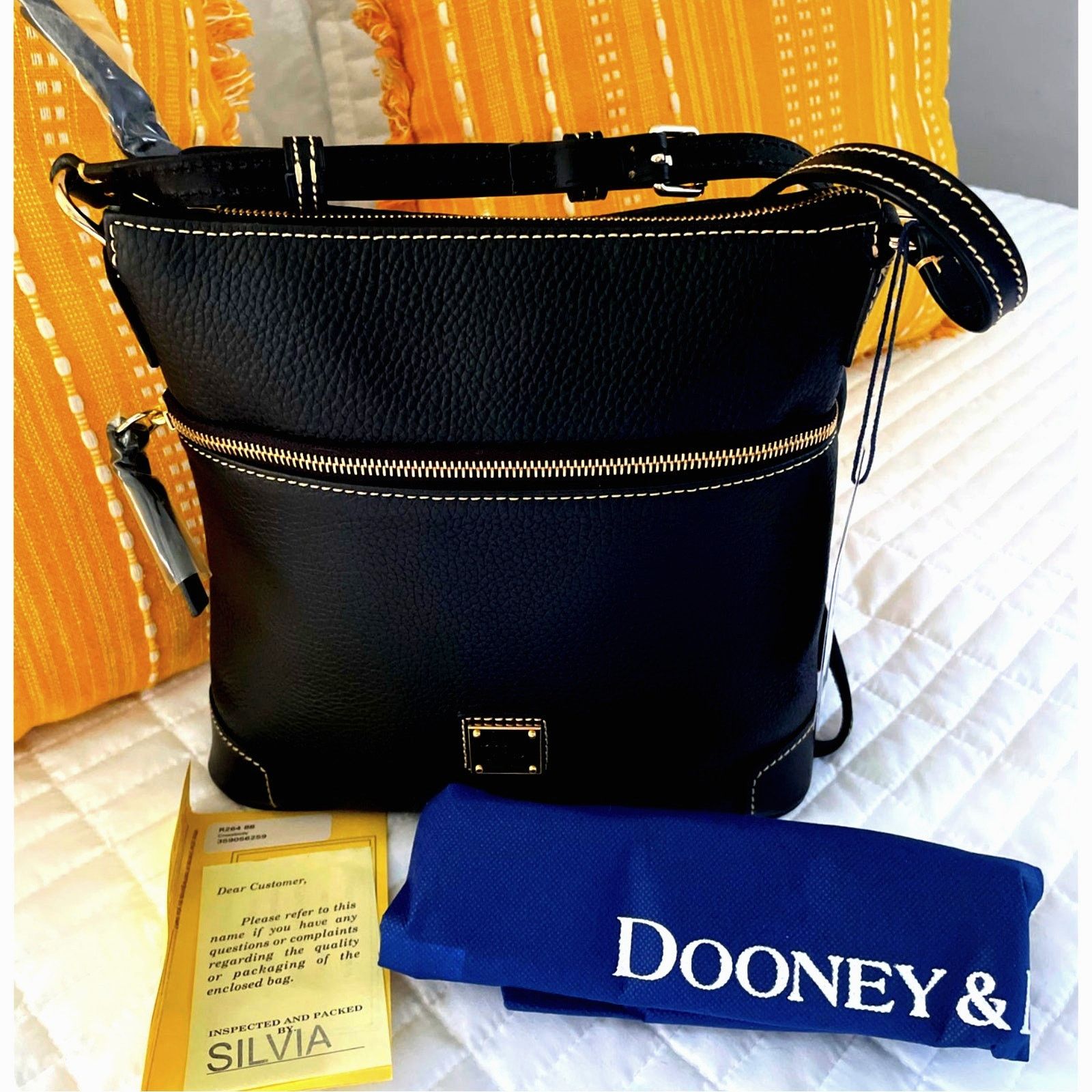 Dooney Bourke Dooney & Bourke Pebble Grain Small Tassel Crossbody Dust Bag in Black, Women's