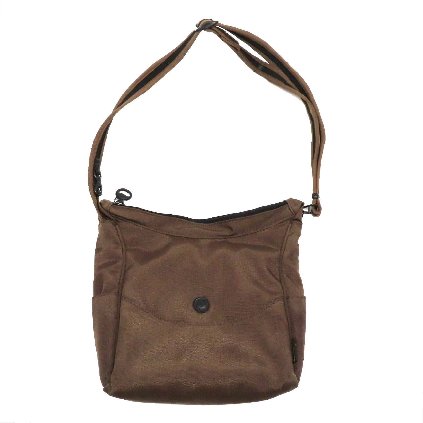 Vintage Pacsafe CitySafe 100 Brown Black Travel Security Crossbody Handbag Purse Bag Womens Crossbody - Nylon - Zip - 11.5" x 10" x 3.5" - Used Size ONE SIZE - 2 Thumbnail