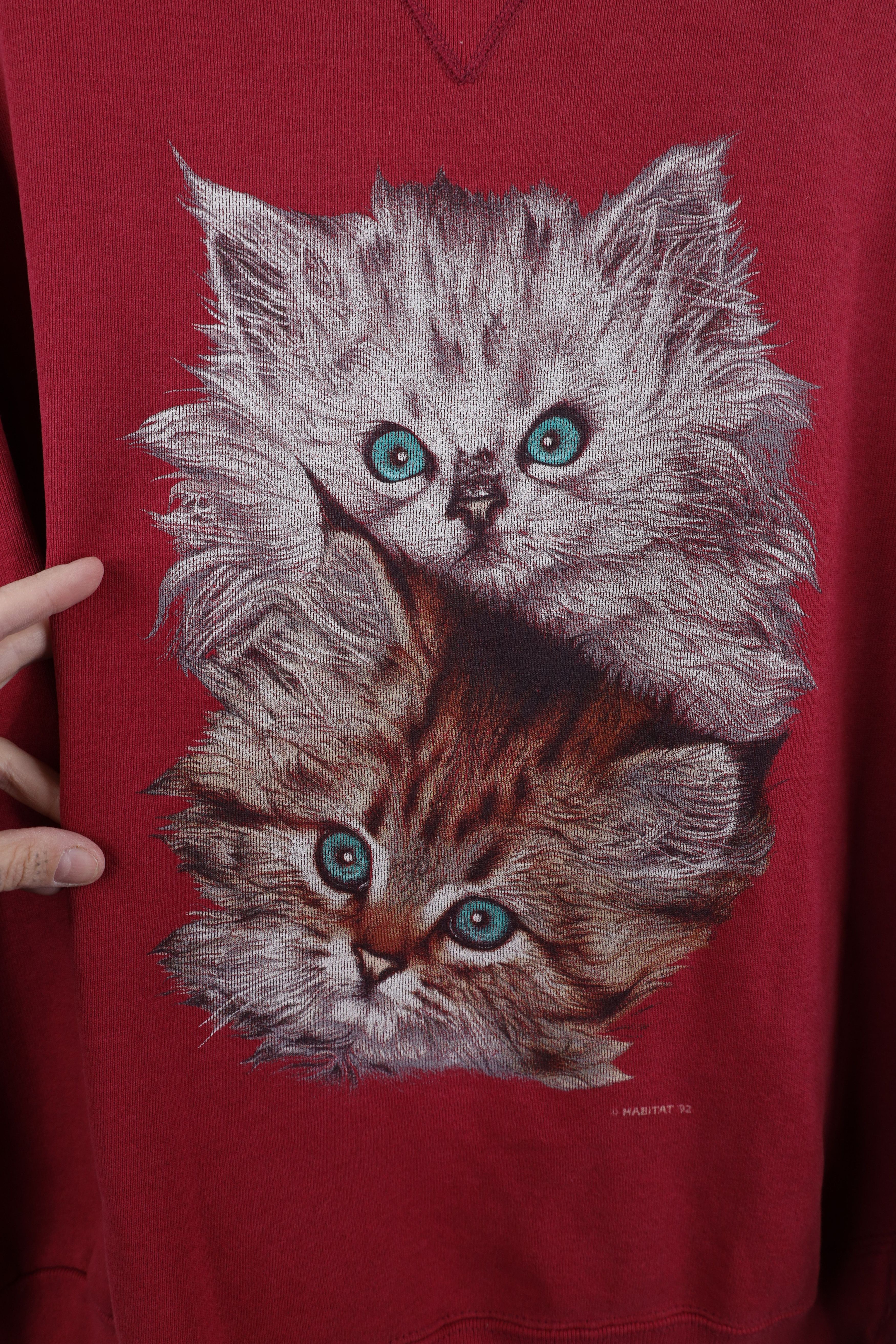 Vintage Vintage 90s Streetwear Cat Kitten Crewneck Sweatshirt USA Size M / US 6-8 / IT 42-44 - 4 Thumbnail