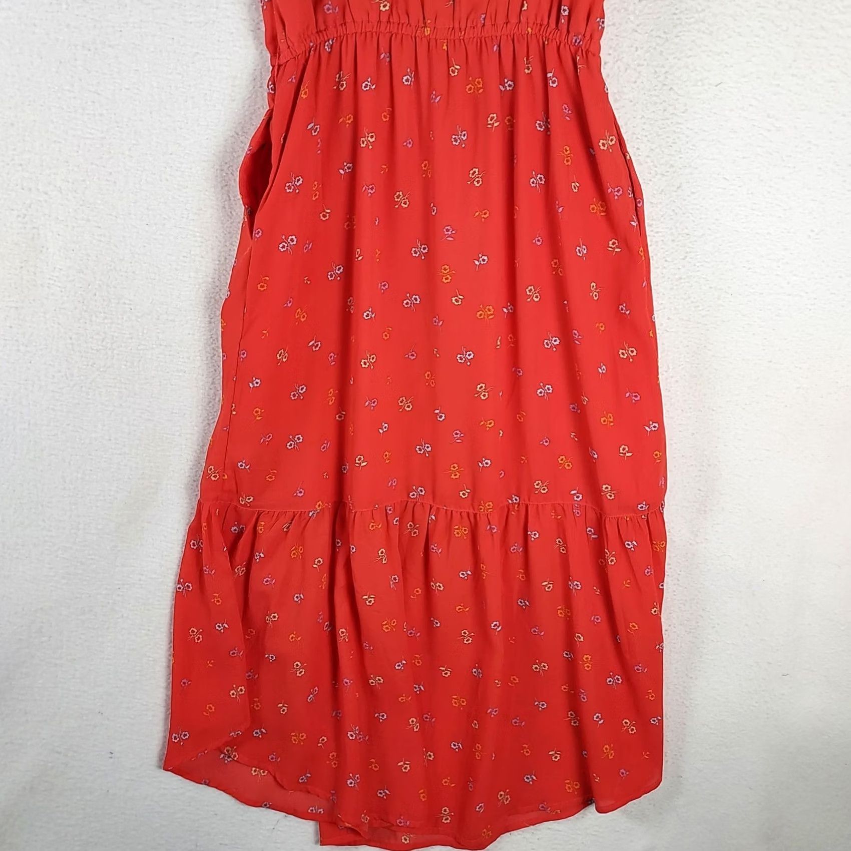Gap GAP Women’s Sleeveless Red Floral Maxi Dress Embroidered Neckline Size Small Size S / US 4 / IT 40 - 3 Thumbnail