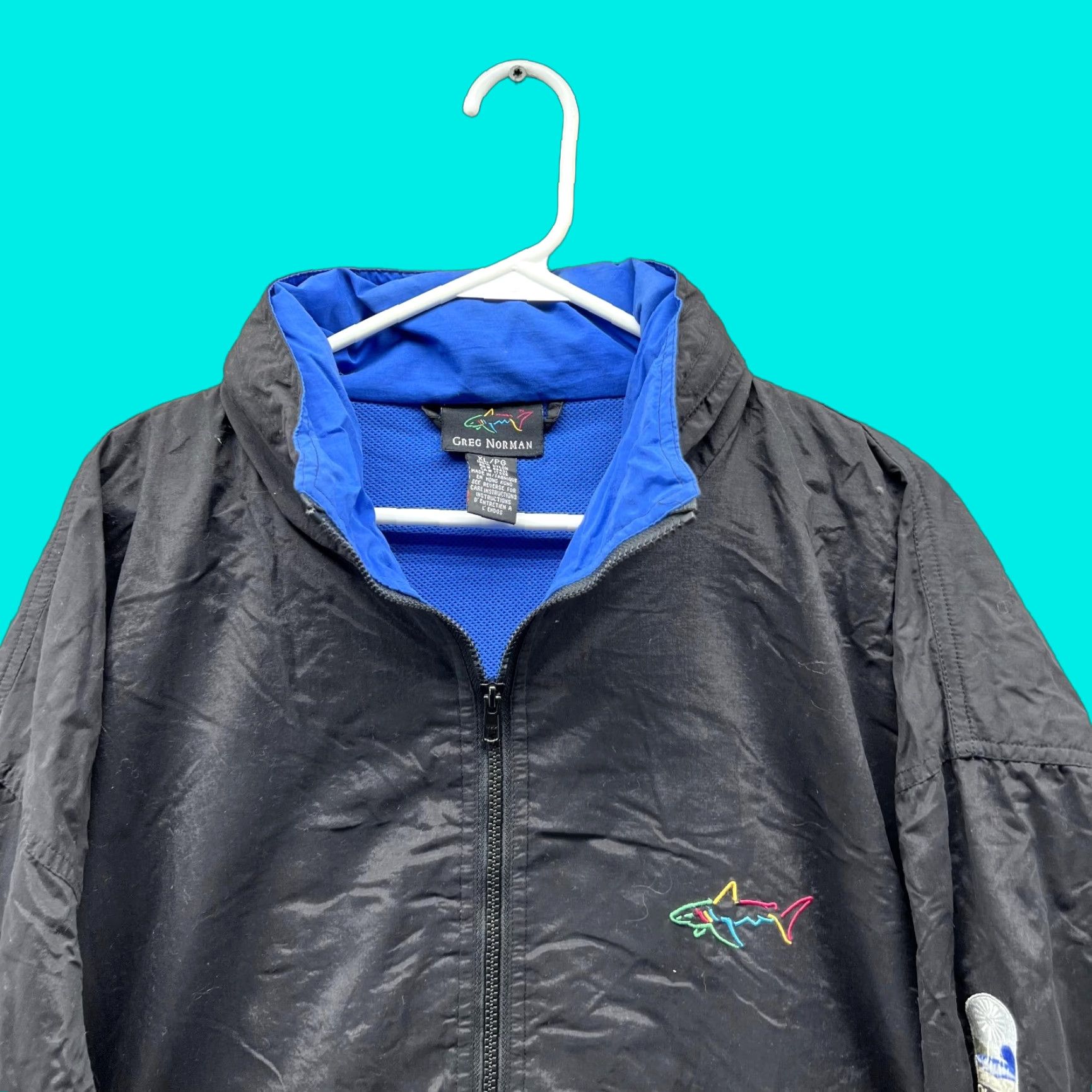 Vintage VINTAGE Greg Norman Windbreaker Jacket Men XL Black Full Zip Sherbrooke Golf Club Vtg Size US XL / EU 56 / 4 - 1 Thumbnail