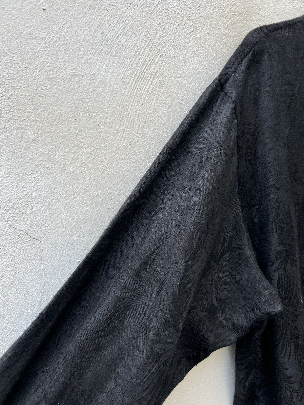 Johnbull Vintage 80s John Bull Zou Zou Raw Silk Black Jacquard Shirt Size US XL / EU 56 / 4 - 19 Thumbnail