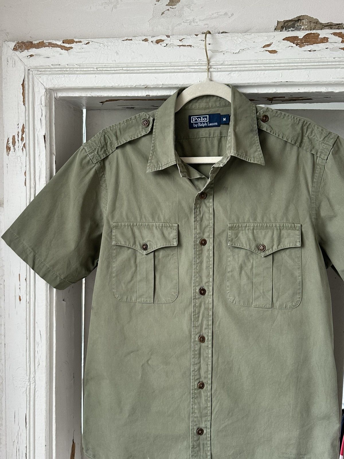 Ralph Lauren Vintage Ralph Lauren Military Khaki Shirt Size US M / EU 48-50 / 2 - 2 Thumbnail