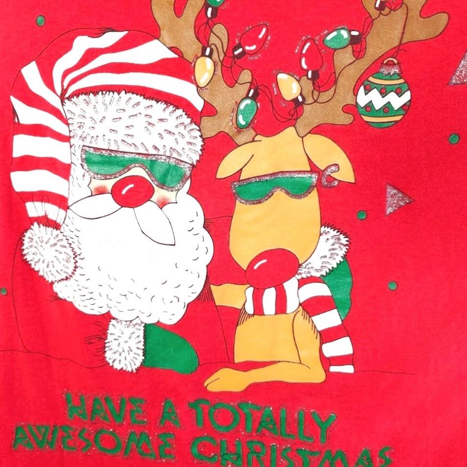 Vintage VINTAGE Kick's Santa Claus Rudolph T Shirt Mens 3XL Red 80s Sleep Tee Christmas Made In USA Mens Shirt Size US XXL / EU 58 / 5 - 3 Thumbnail