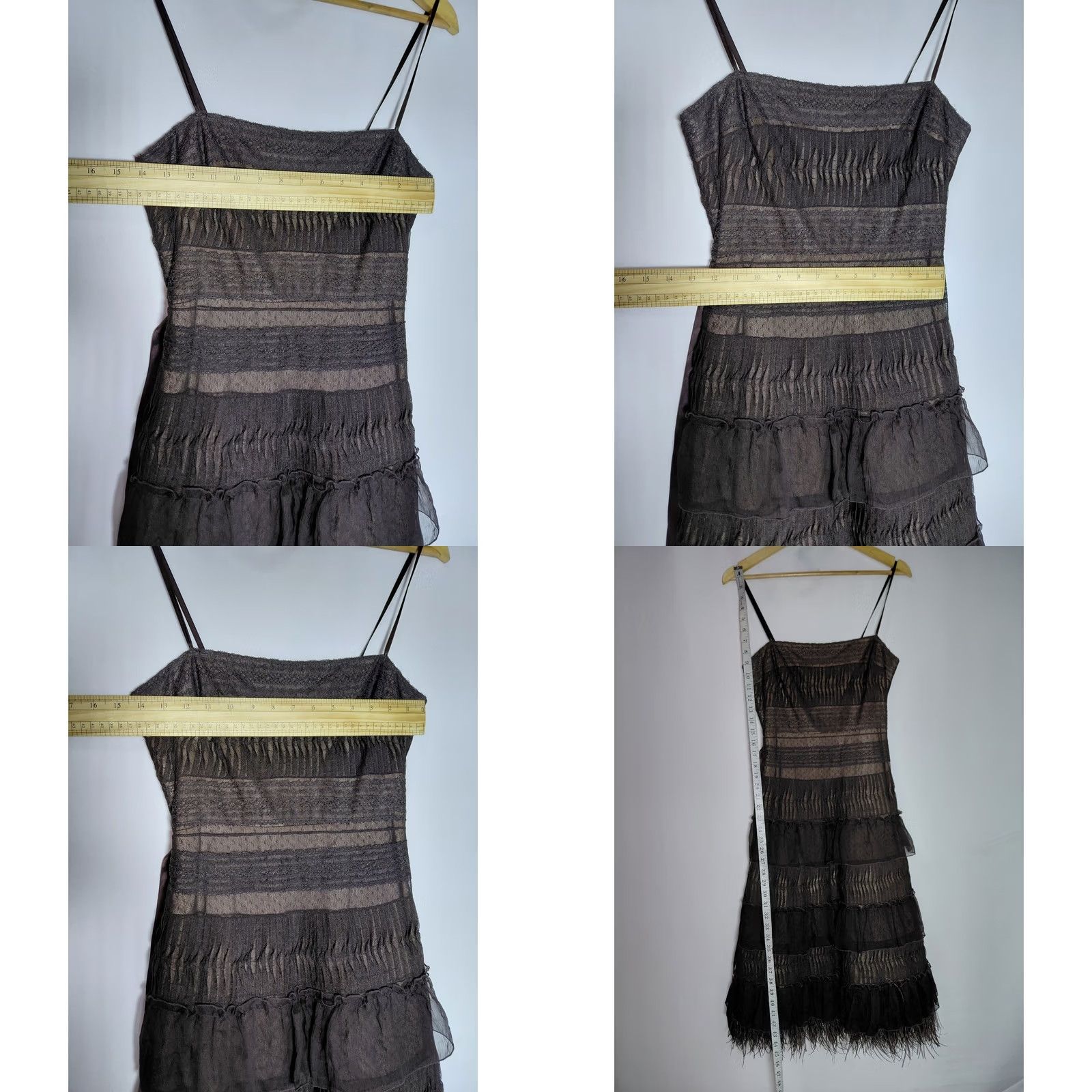 Bcbgmaxazria BCBGMAXAZRIA Dress Brown Fringe Sleeveless Midi Women Size 6 Size M / US 6-8 / IT 42-44 - 8 Thumbnail
